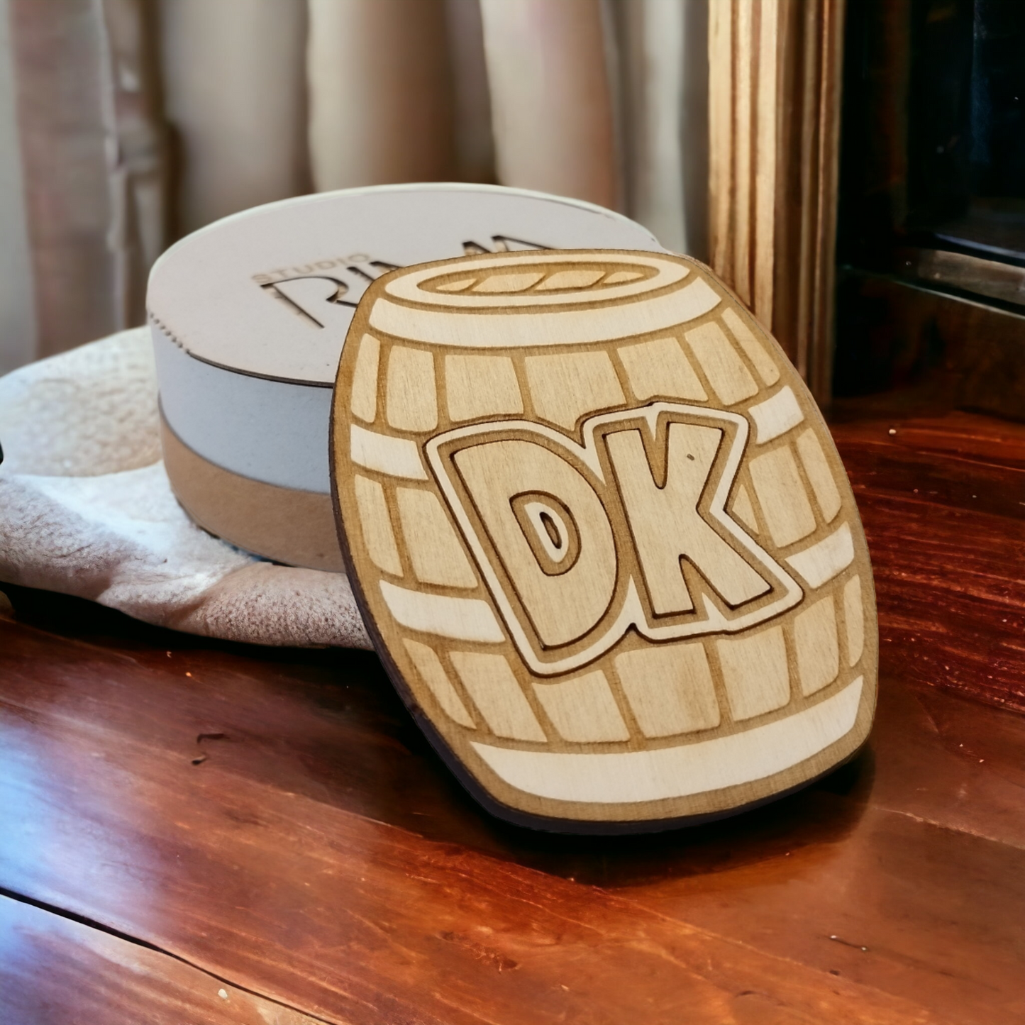 Set of 6 Donkey Kong Wooden Coasters - Handmade Gift - Housewarming - Wood Kitchenware