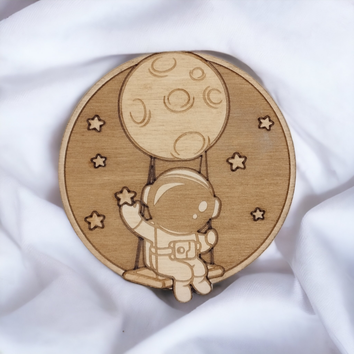 Set of 6 Astronauts Wooden Coasters - Handmade Gift - Housewarming - Wood Kitchenware
