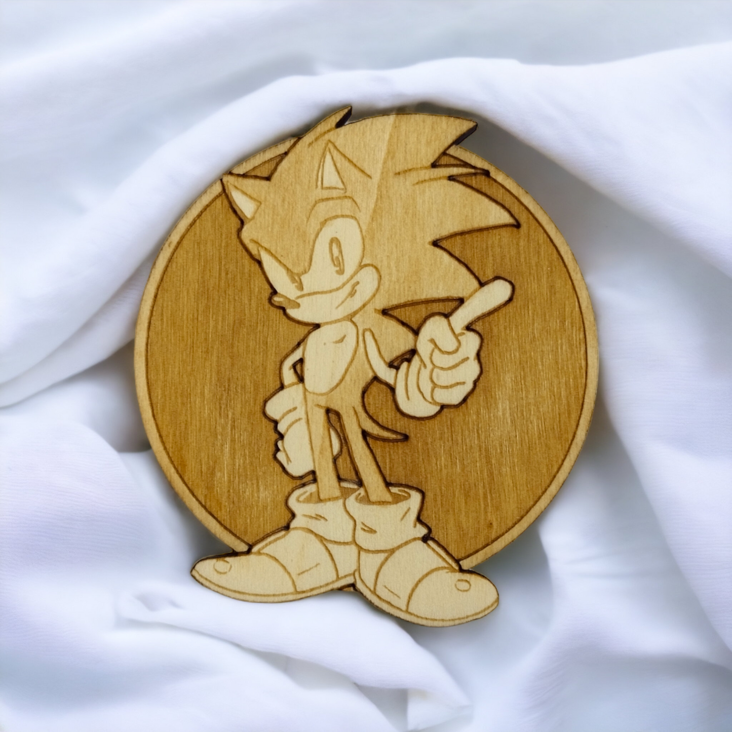 Set of 4 Sonic Wooden Coasters - Handmade Gift - Housewarming - Wood Kitchenware