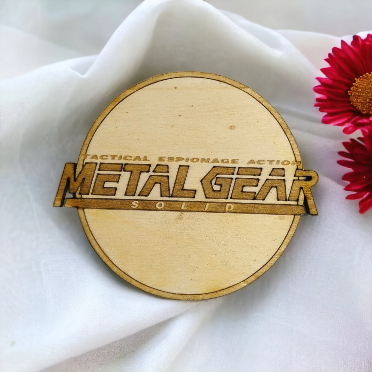 Set of 6 Metal Gear Solid Wooden Coasters - Handmade Gift - Christmas Decor - Wood Kitchenware
