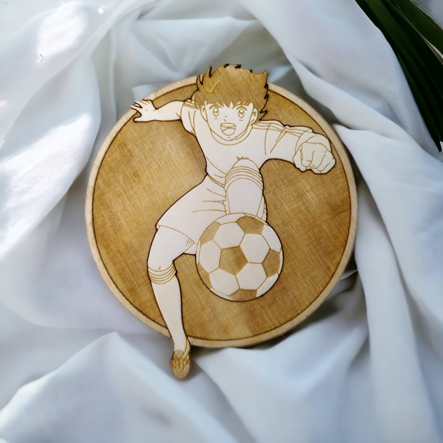 Set of 6 Captain Tsubasa Solid Wooden Coasters - Handmade Gift - Wood Kitchenware