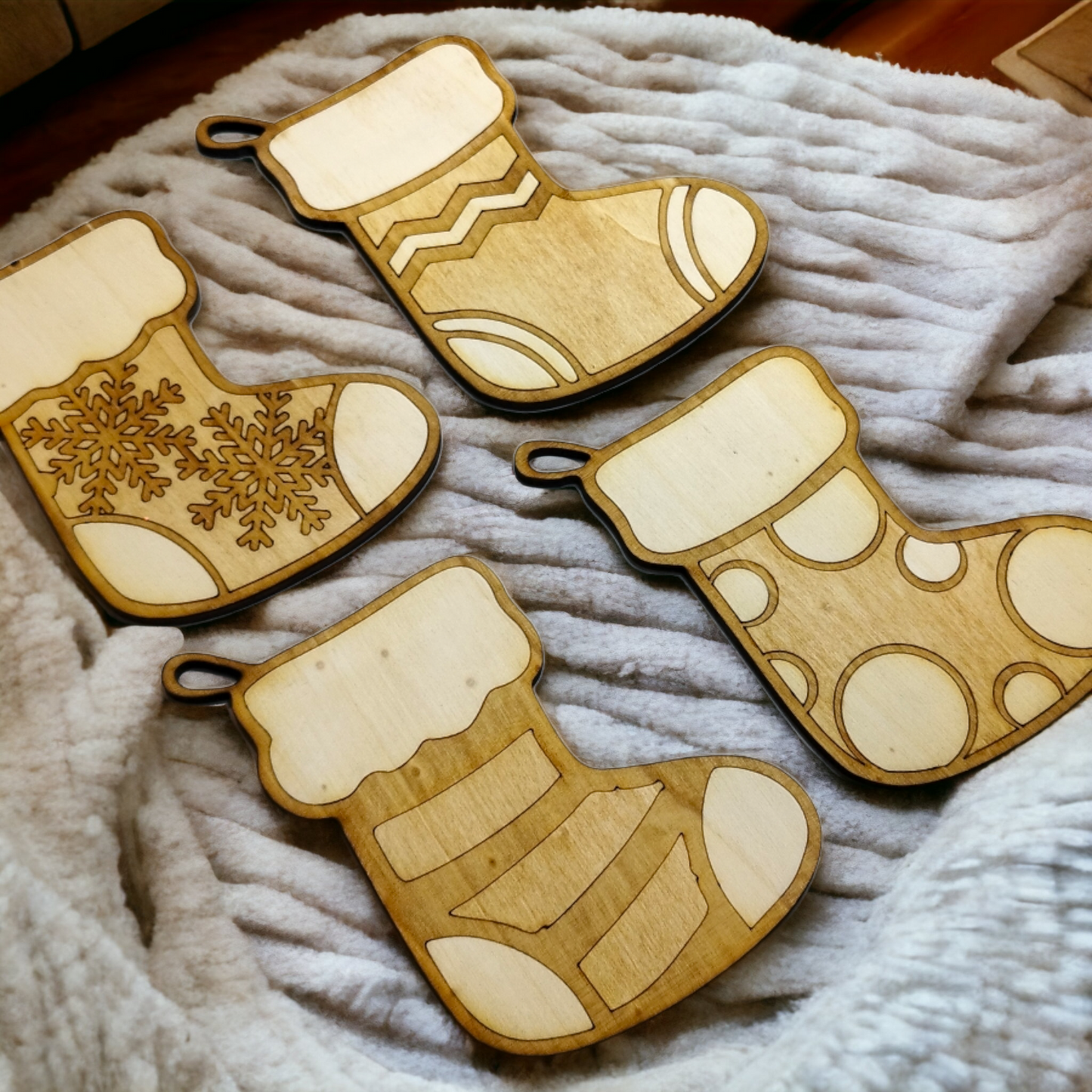 Christmas Socks Wooden Christmas Decoration