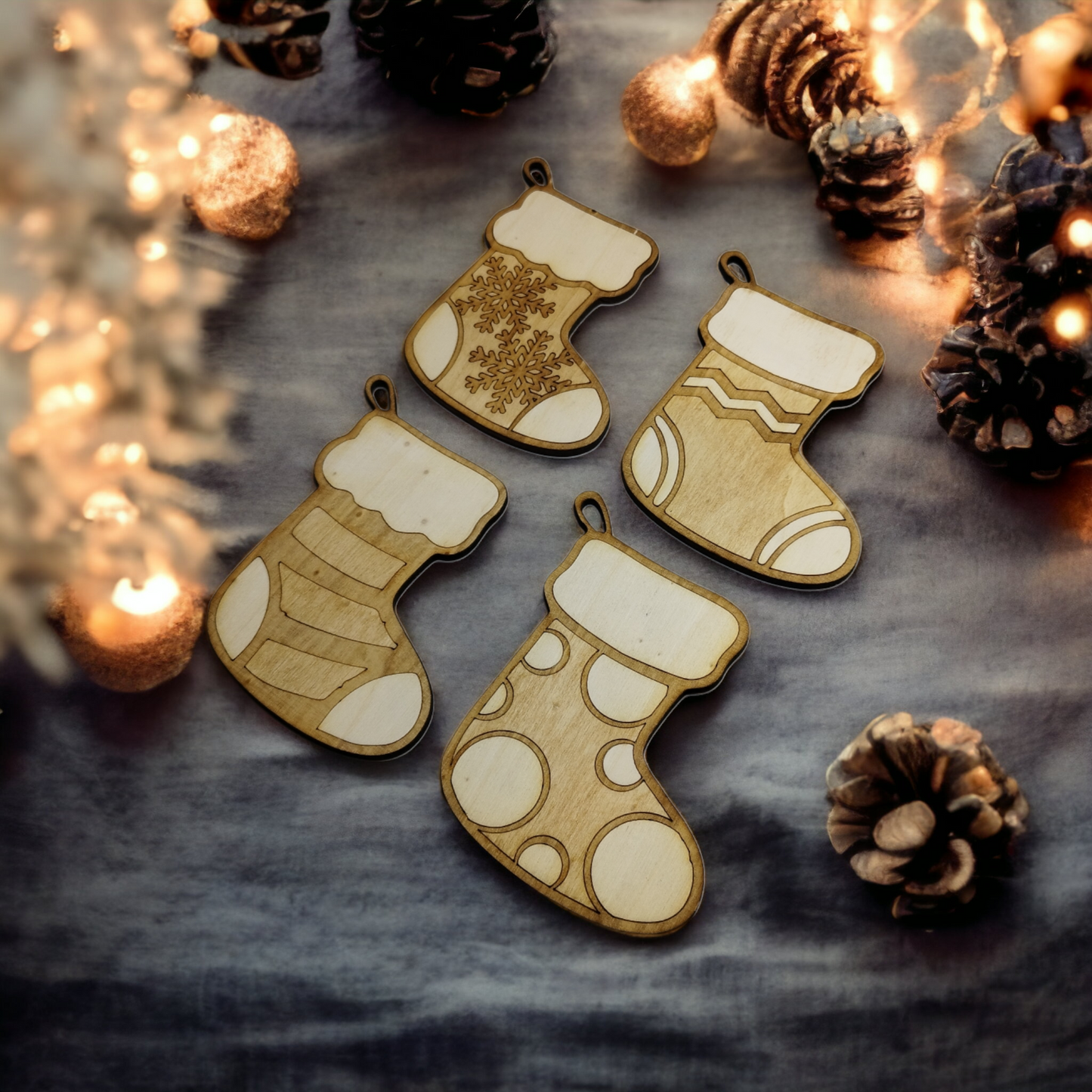 Christmas Socks Wooden Christmas Decoration