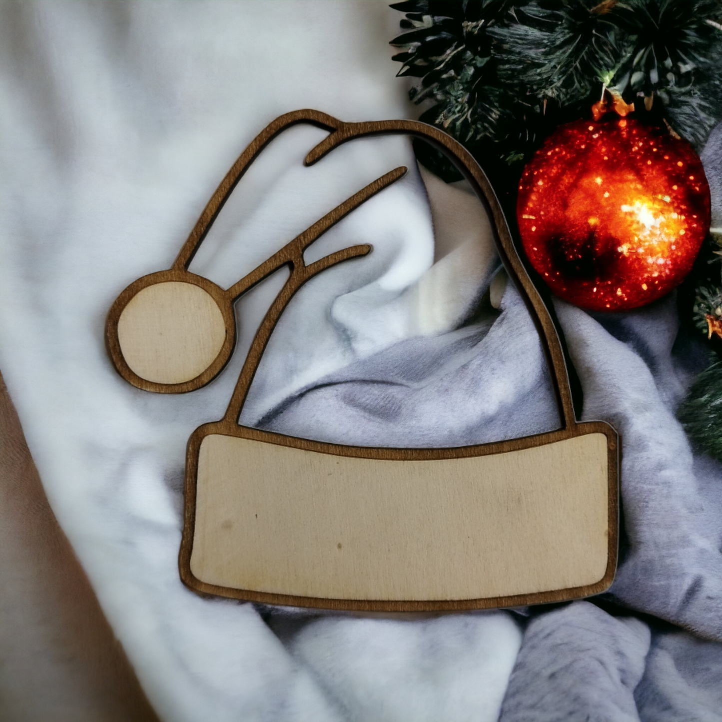 Santa Hat Wooden Christmas Decoration