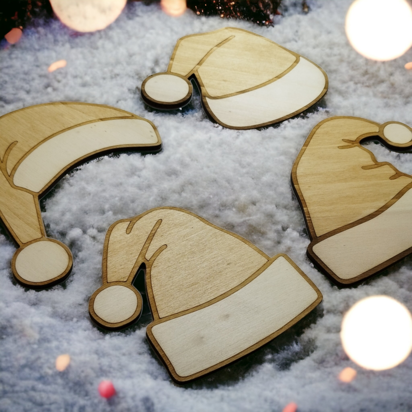 Santa Hat Wooden Christmas Decoration