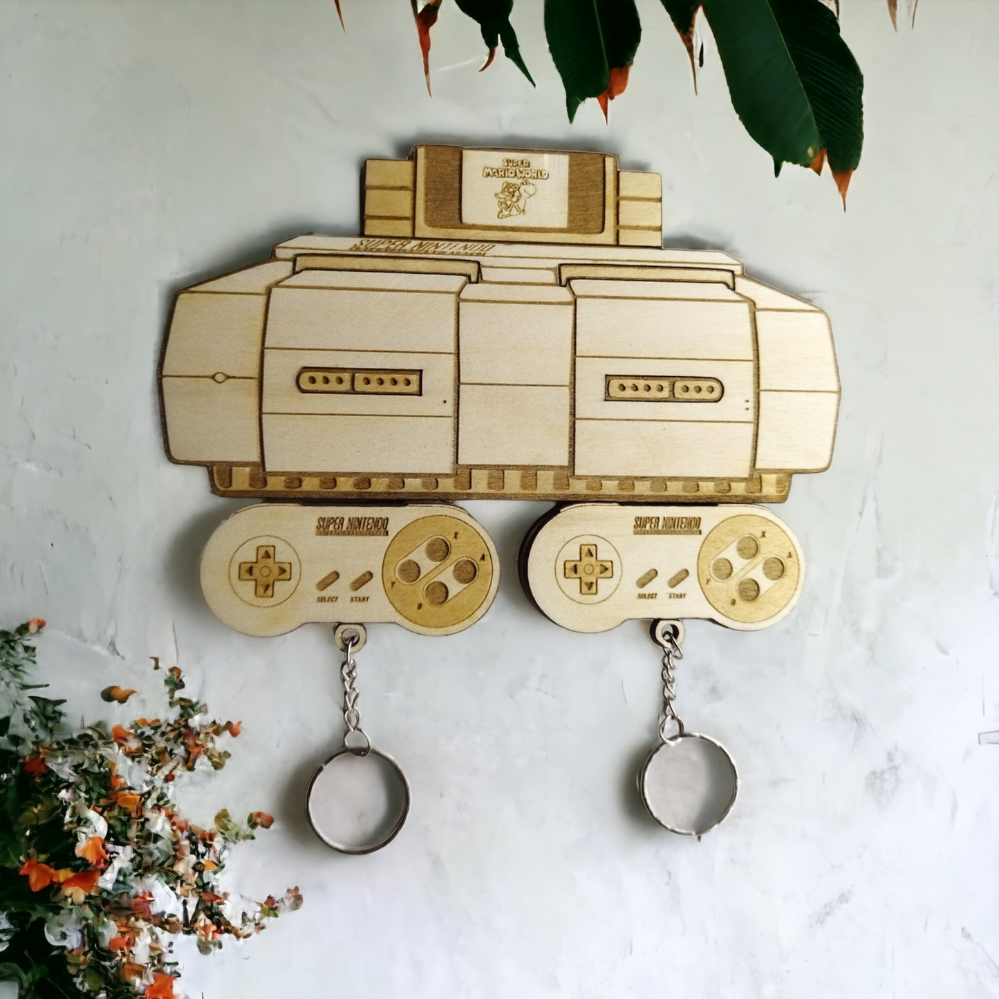 Nintendo Keychain Magnet Wall Mount - Keyring Holder - SNES