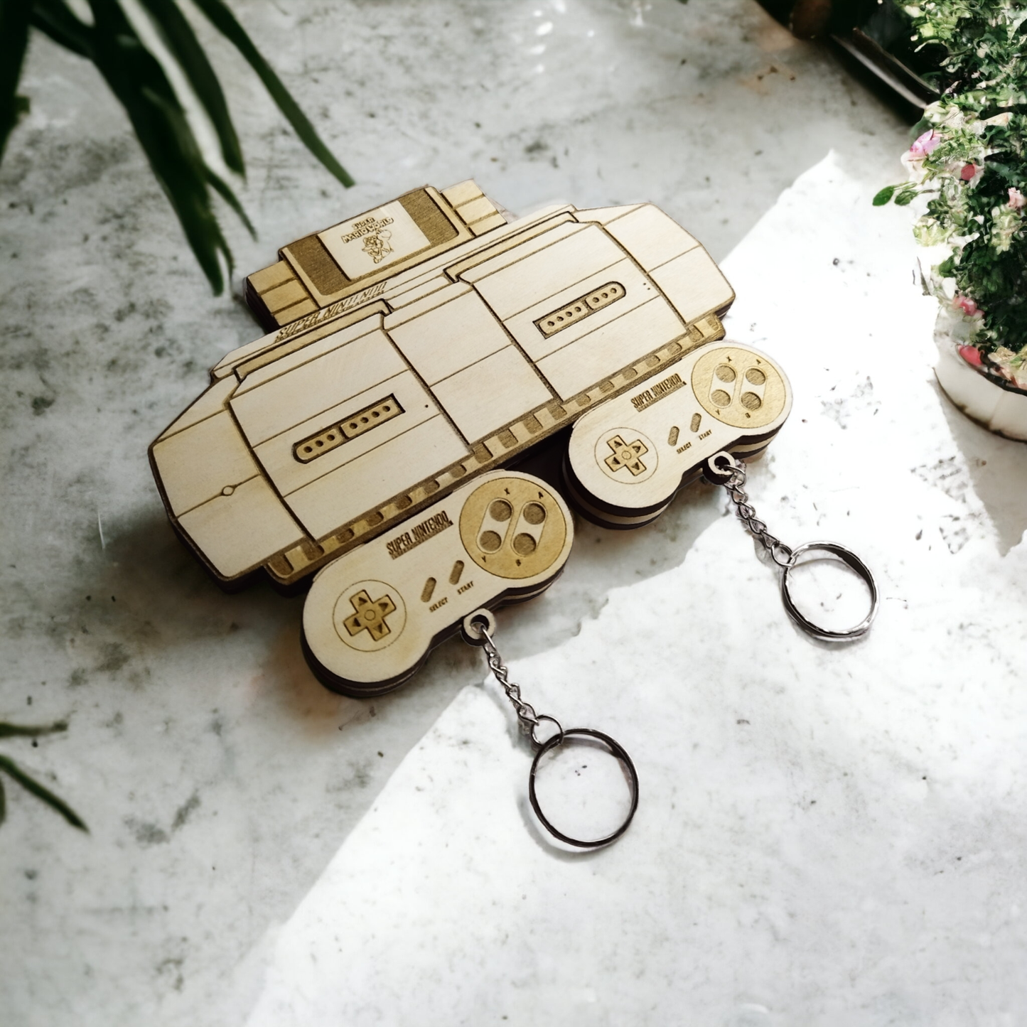 Nintendo Keychain Magnet Wall Mount - Keyring Holder - SNES