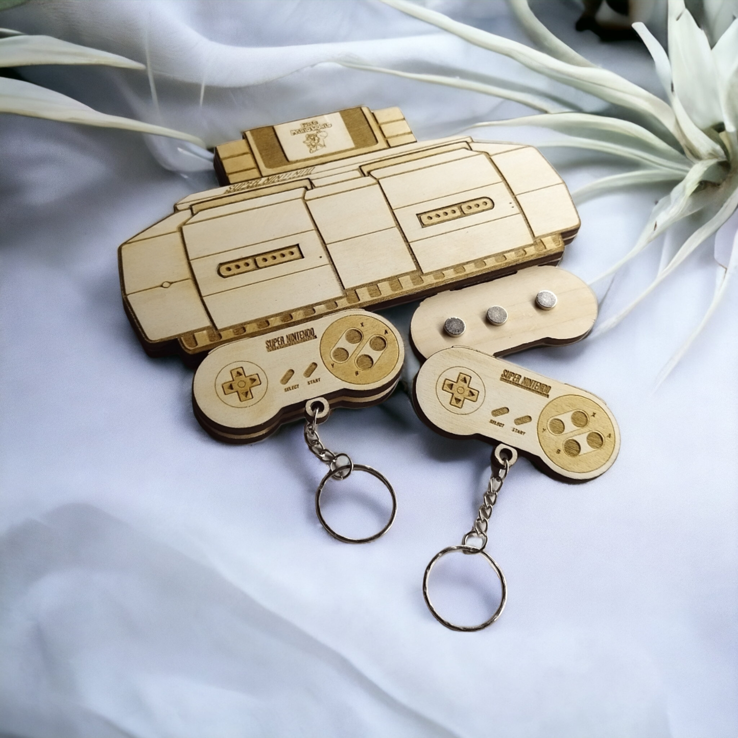 Nintendo Keychain Magnet Wall Mount - Keyring Holder - SNES