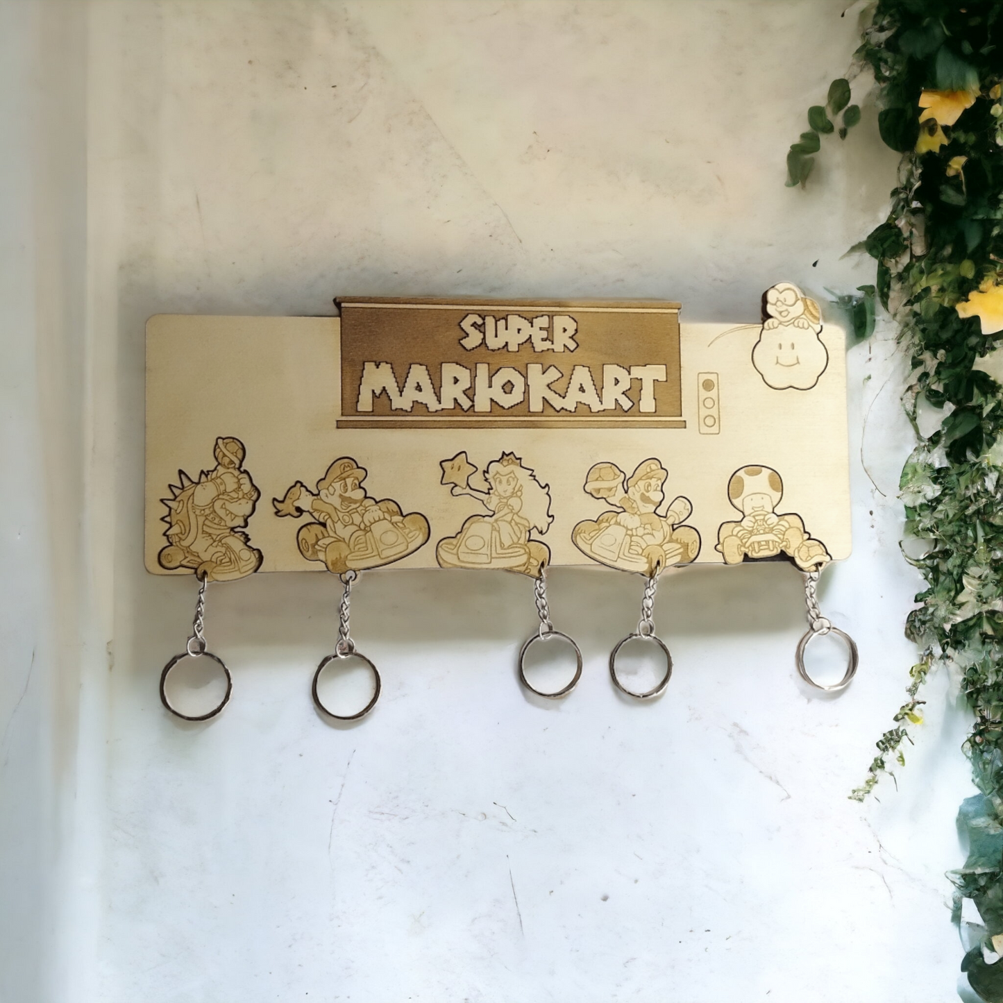 Super Mario Kart Keychain Wall Mounted Key Holder - Geek Keyrings