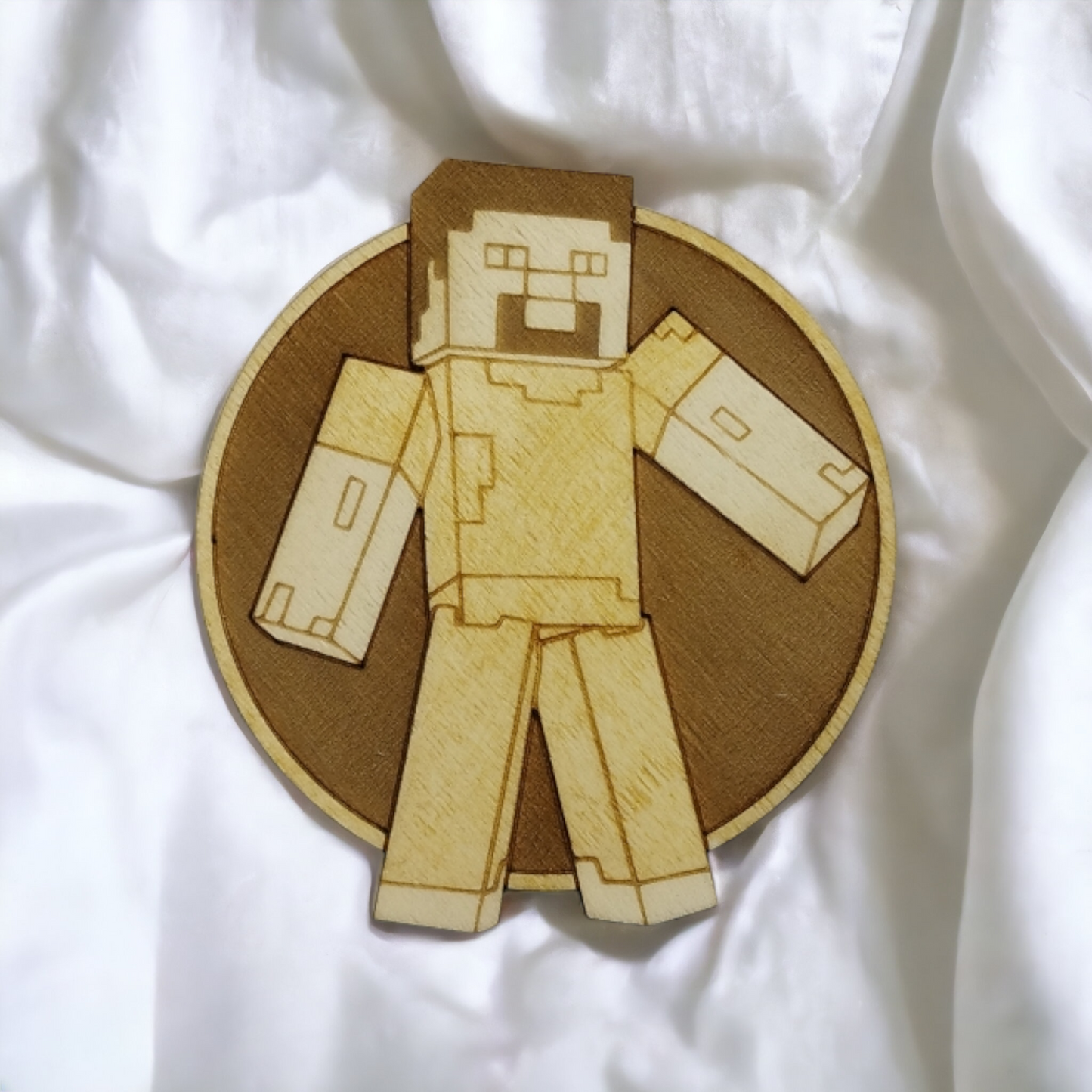 Set of 3 Minecraft Wooden Coasters - Handmade Gift - Housewarming - Wood Kitchenware - Gamer