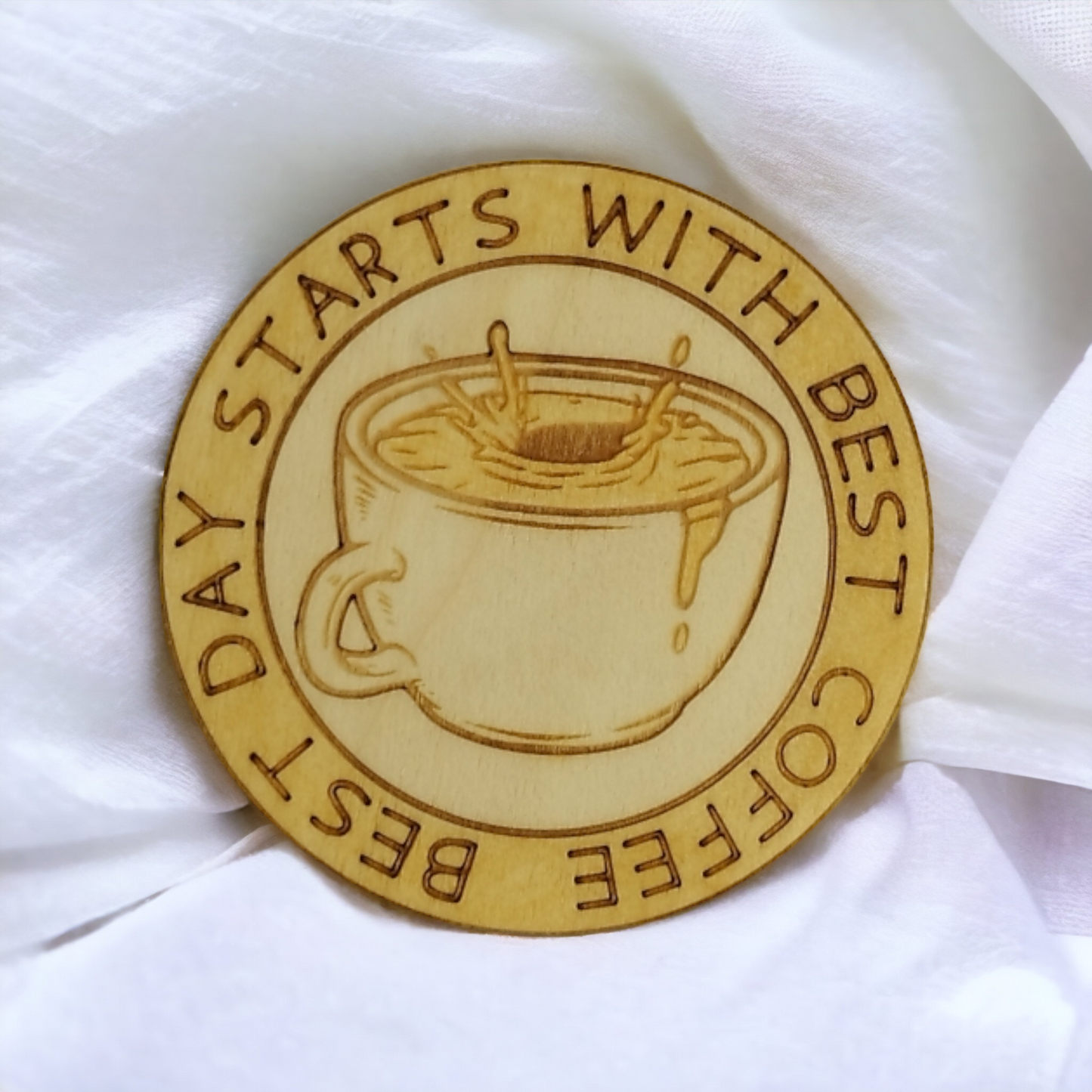 Set of 6 Coffee Wooden Coasters - Handmade Gift - Housewarming - Wood Kitchenware - Coffee Collection