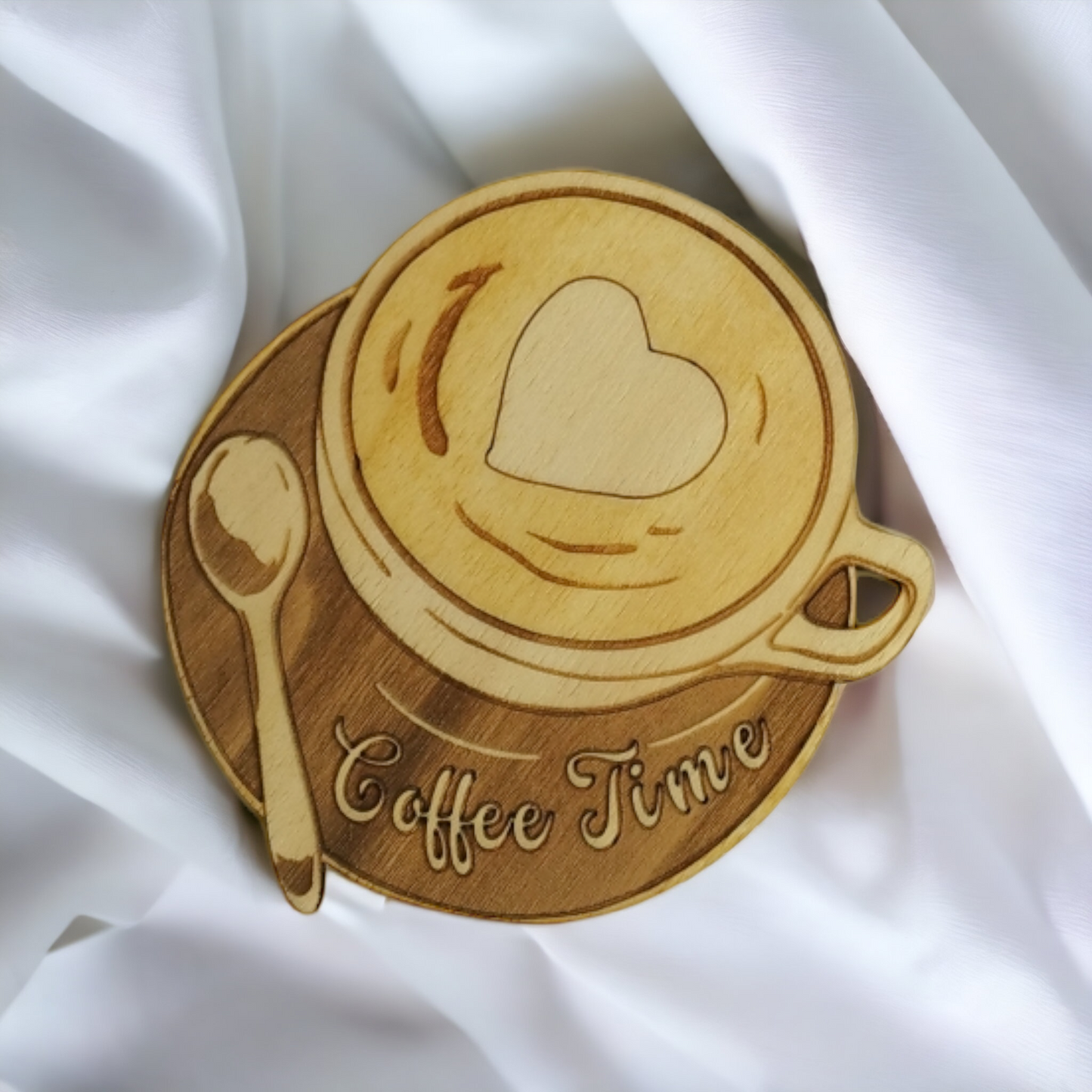 Set of 6 Coffee Wooden Coasters - Handmade Gift - Housewarming - Wood Kitchenware - Coffee Collection