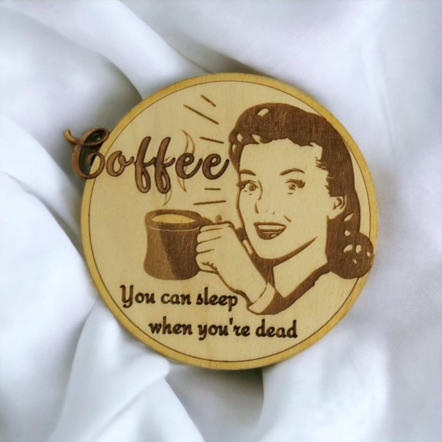 Set of 6 Coffee Wooden Coasters - Handmade Gift - Housewarming - Wood Kitchenware - Coffee Collection