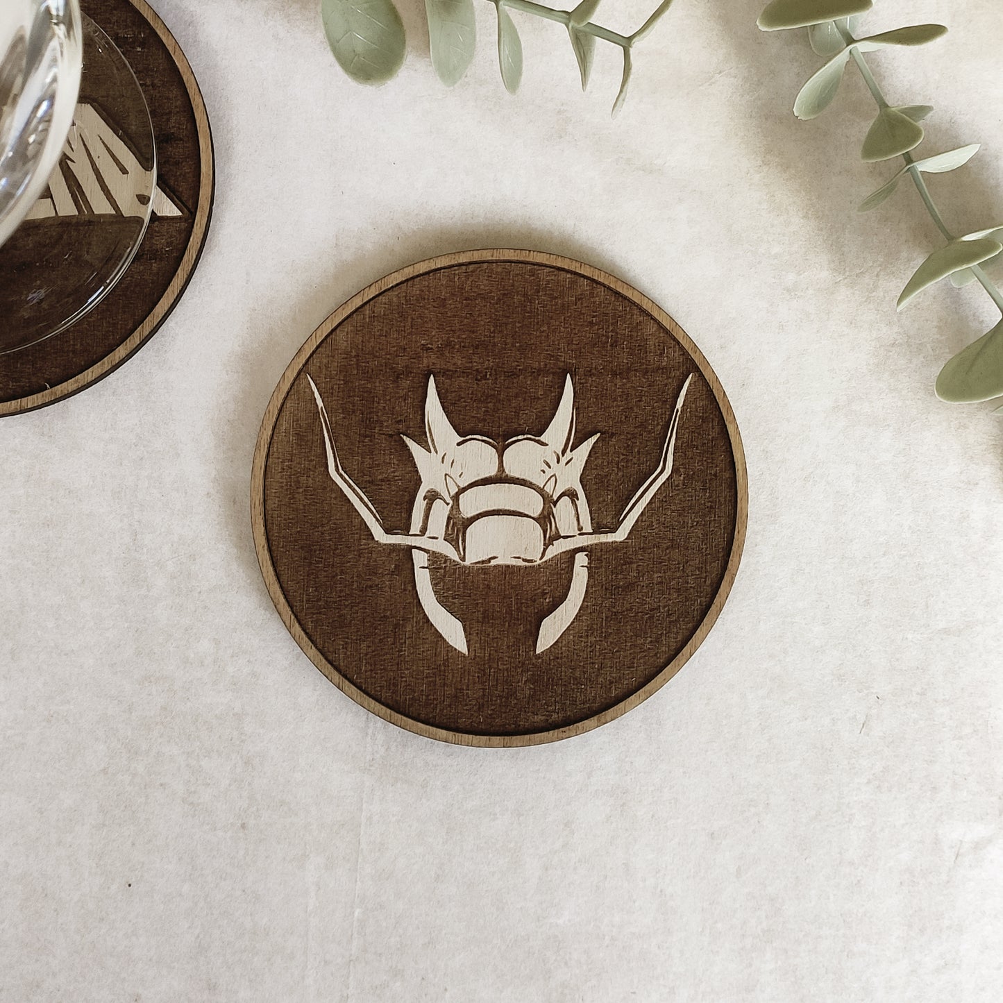 Set of 6 Saint Seiya Wooden Coasters - Handmade Gift - Housewarming - Wood Kitchenware