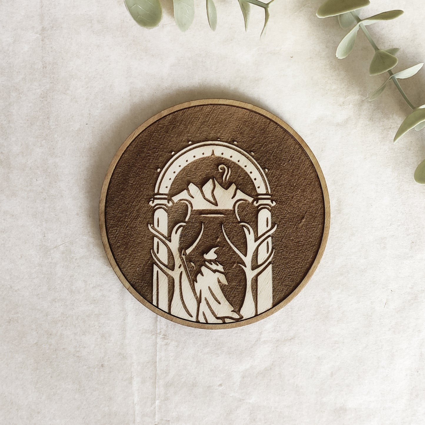 Set of 6 Lord of The Rings Wooden Coasters - Handmade Gift - Housewarming - Wood Kitchenware - LOTR