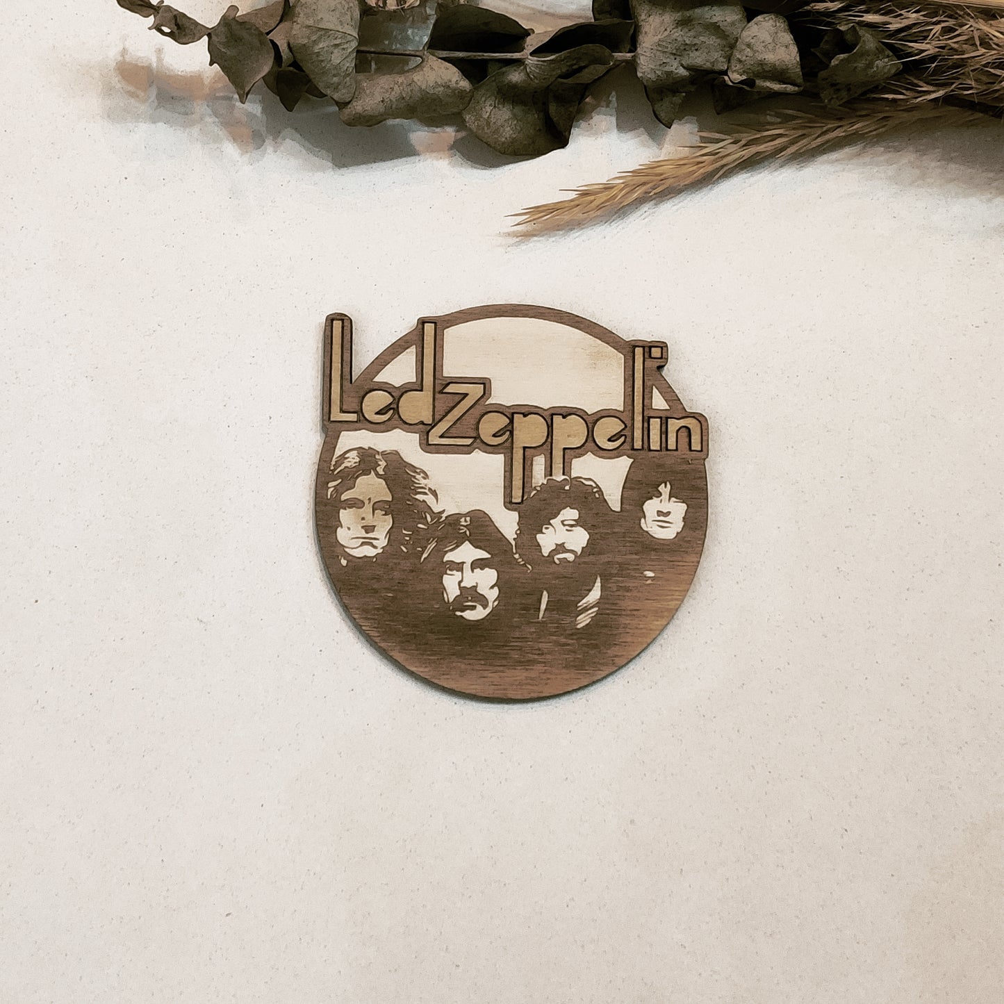 Set of 6 Led Zeppelin Wooden Coasters - Handmade Gift - Housewarming - Wood Kitchenware