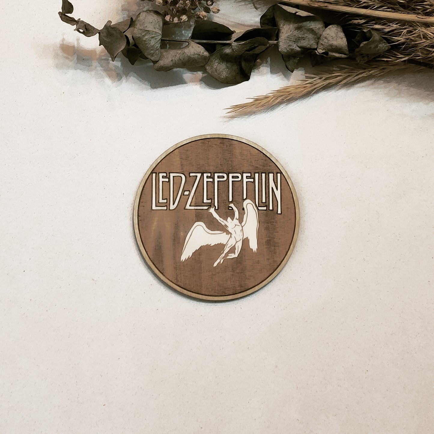 Set of 6 Led Zeppelin Wooden Coasters - Handmade Gift - Housewarming - Wood Kitchenware