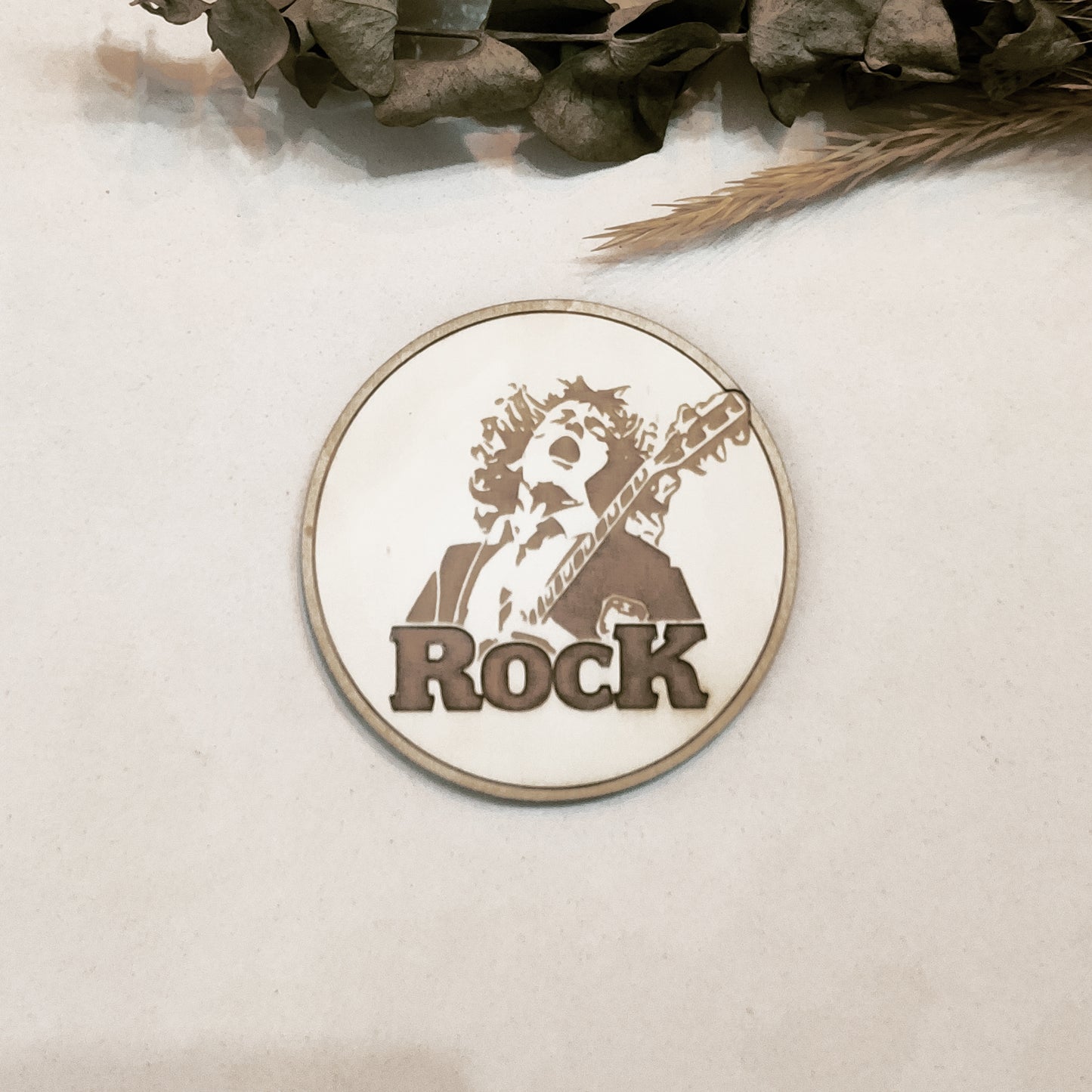 Set of 6 ACDC Wooden Coasters - Handmade Gift - Housewarming - Wood Kitchenware - Rock Band