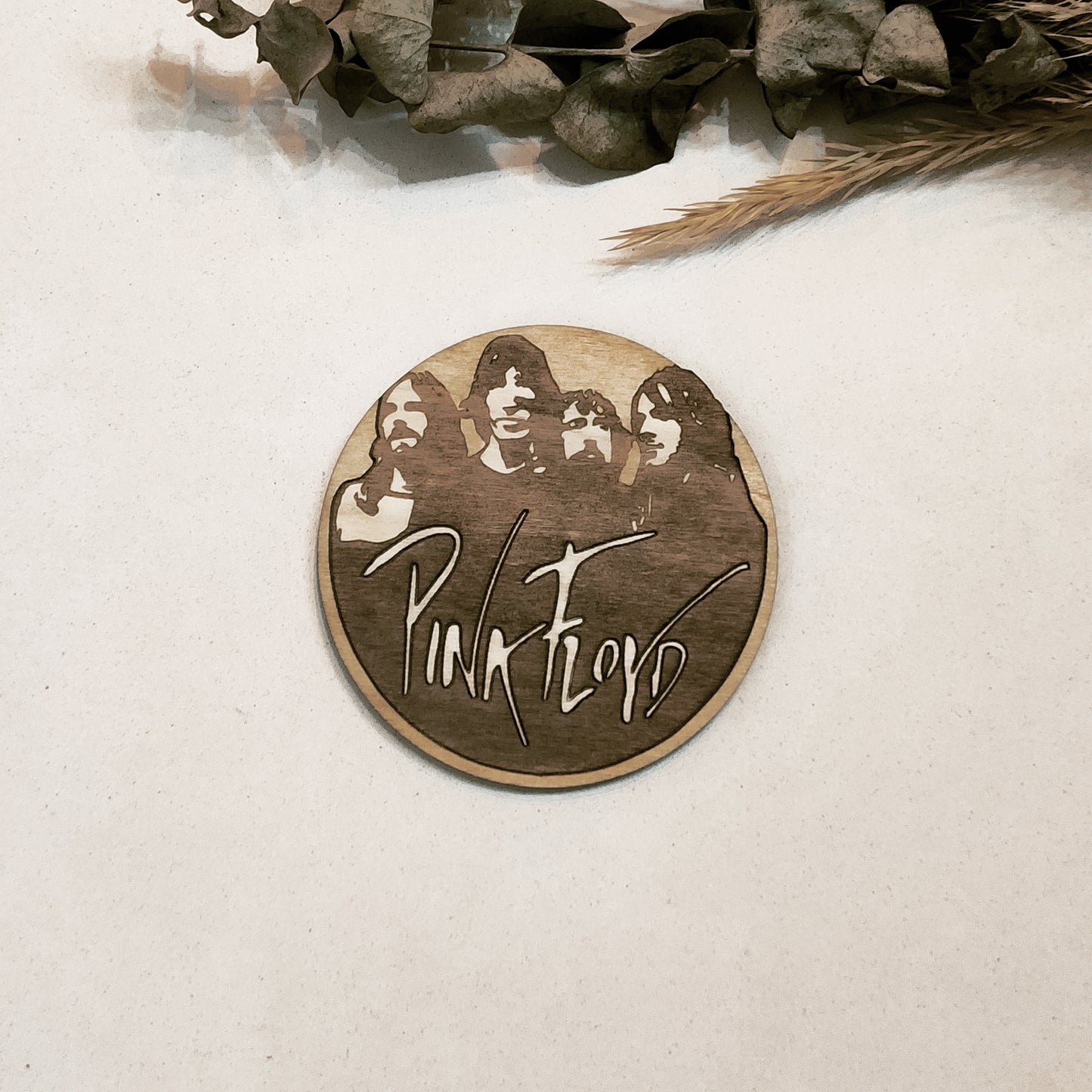 Set of 6 Pink Floyd Wooden Coasters - Handmade Gift - Housewarming - Wood Kitchenware - Rock Band