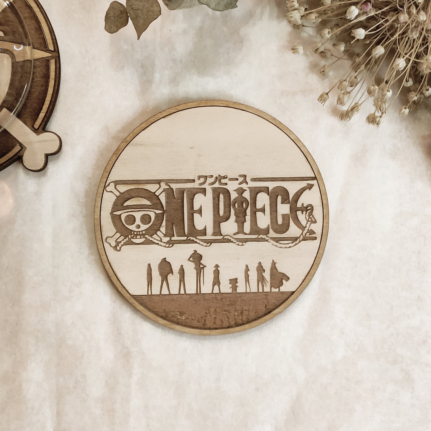 Set of 6 One Piece Wooden Coasters - Handmade Gift - Housewarming - Wood Kitchenware