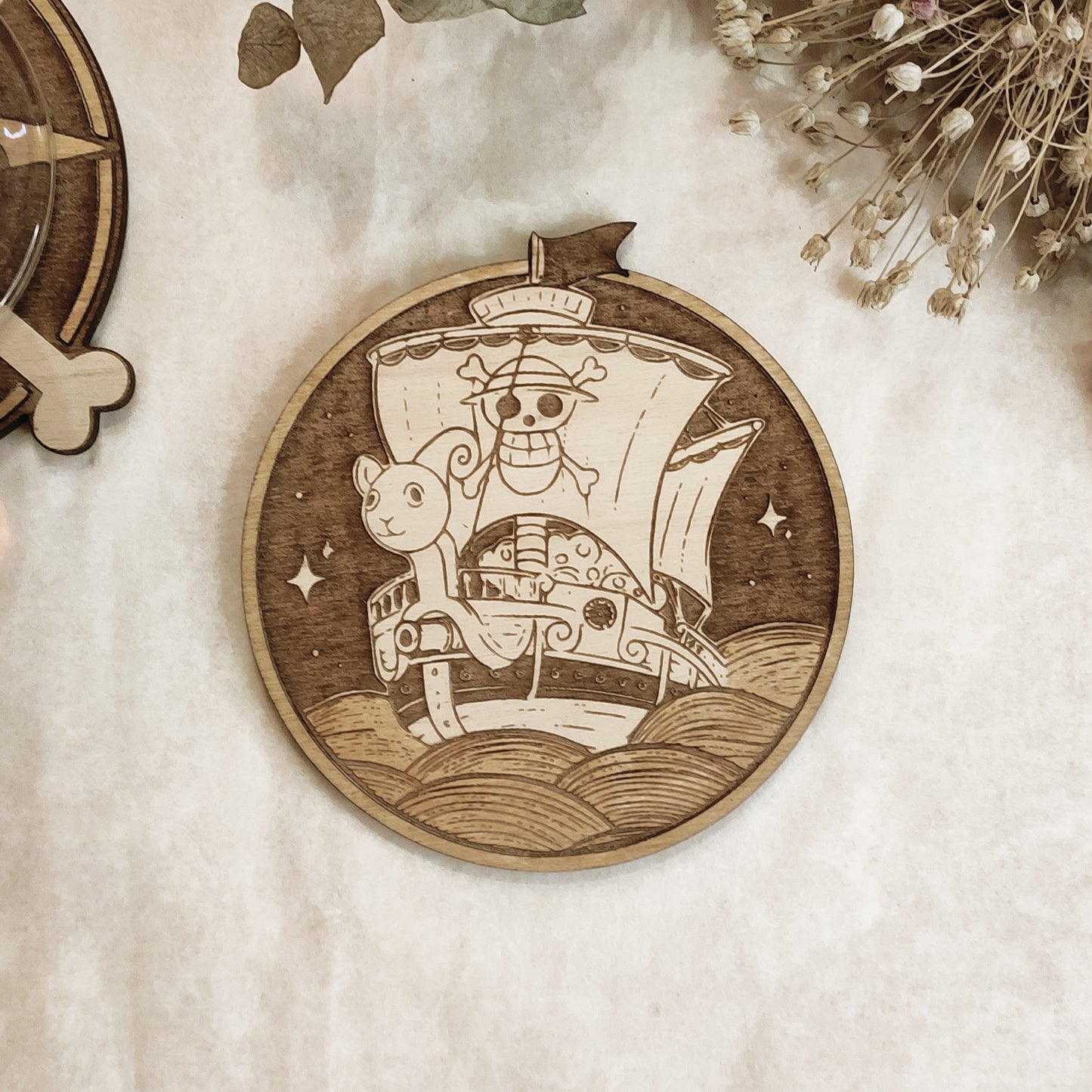 Set of 6 One Piece Wooden Coasters - Handmade Gift - Housewarming - Wood Kitchenware