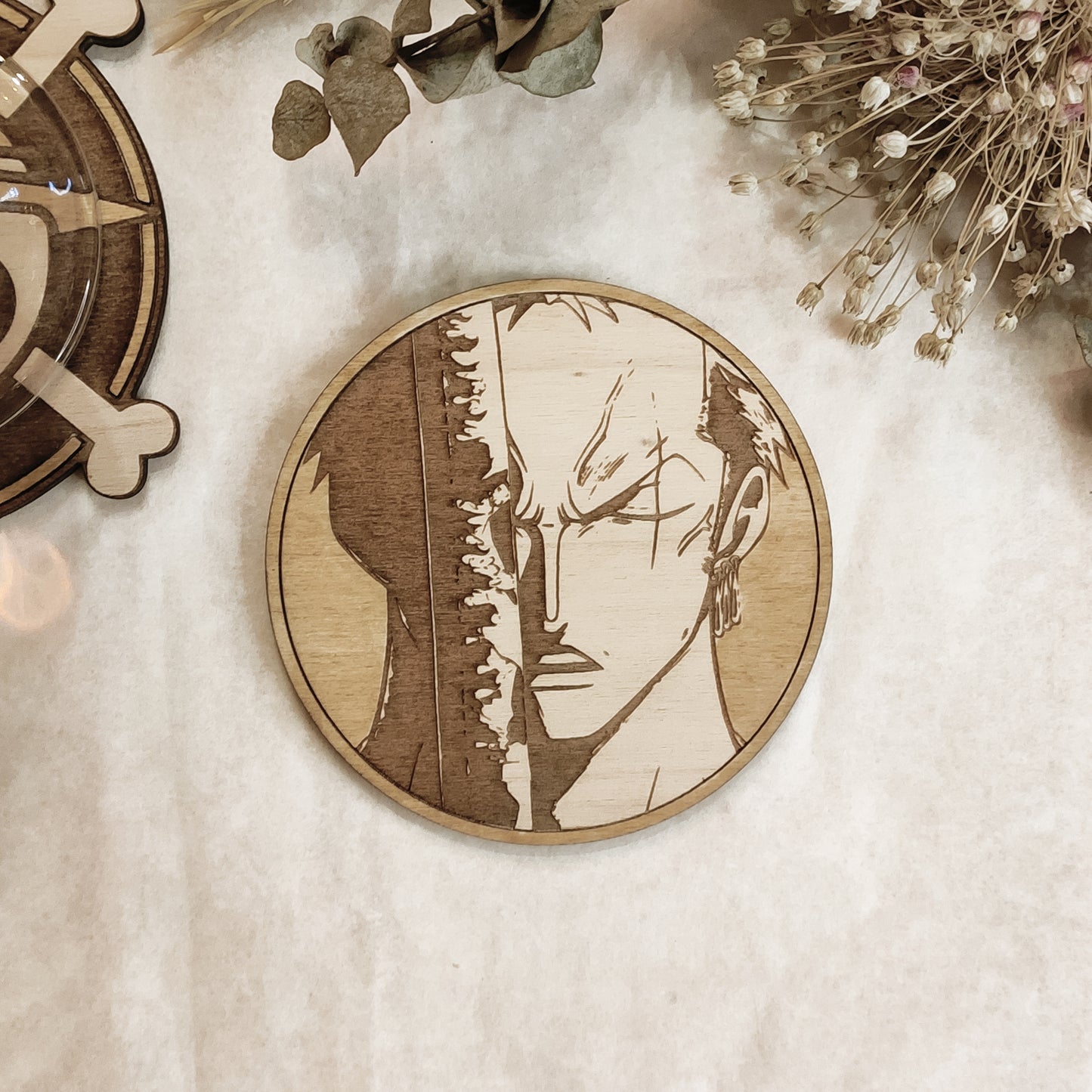 Set of 6 One Piece Wooden Coasters - Handmade Gift - Housewarming - Wood Kitchenware