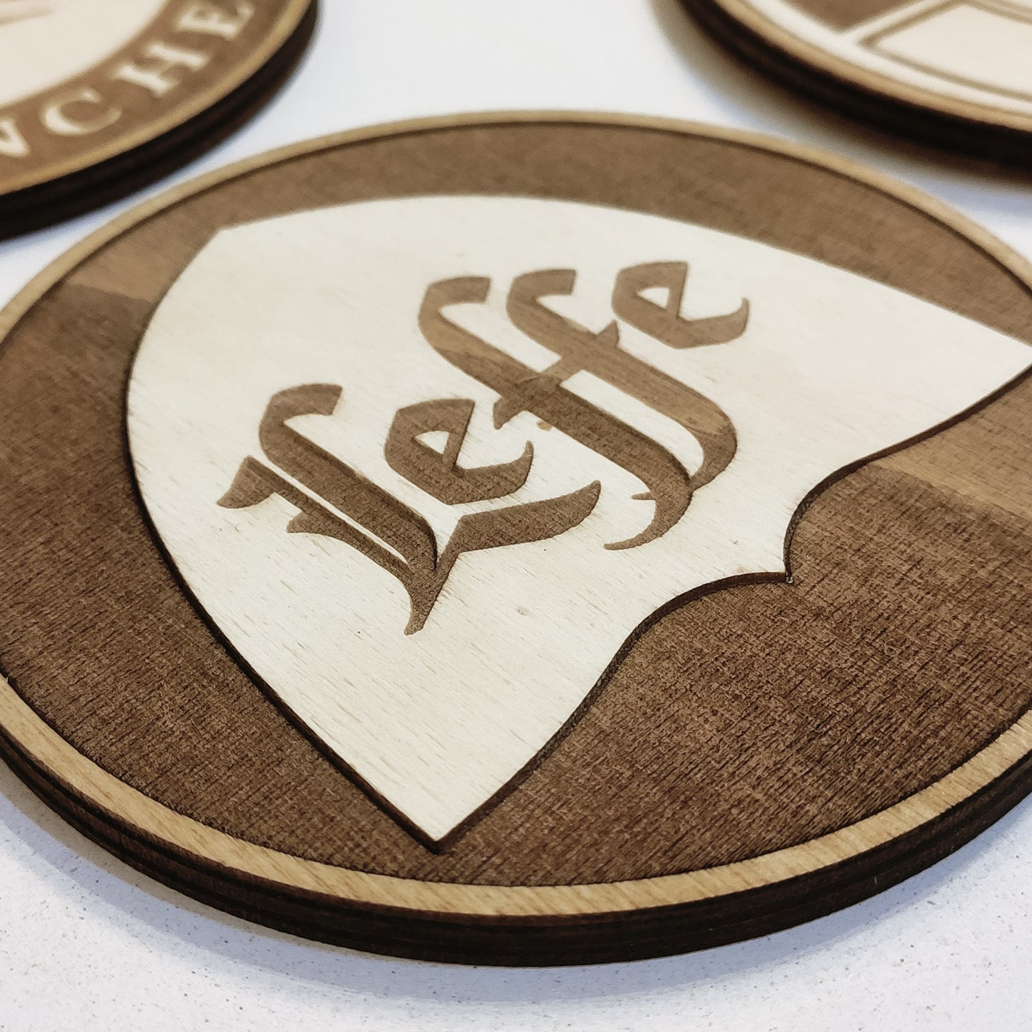 Set of 6 Beers Wooden Coasters - Handmade Gift - Housewarming - Wood Kitchenware