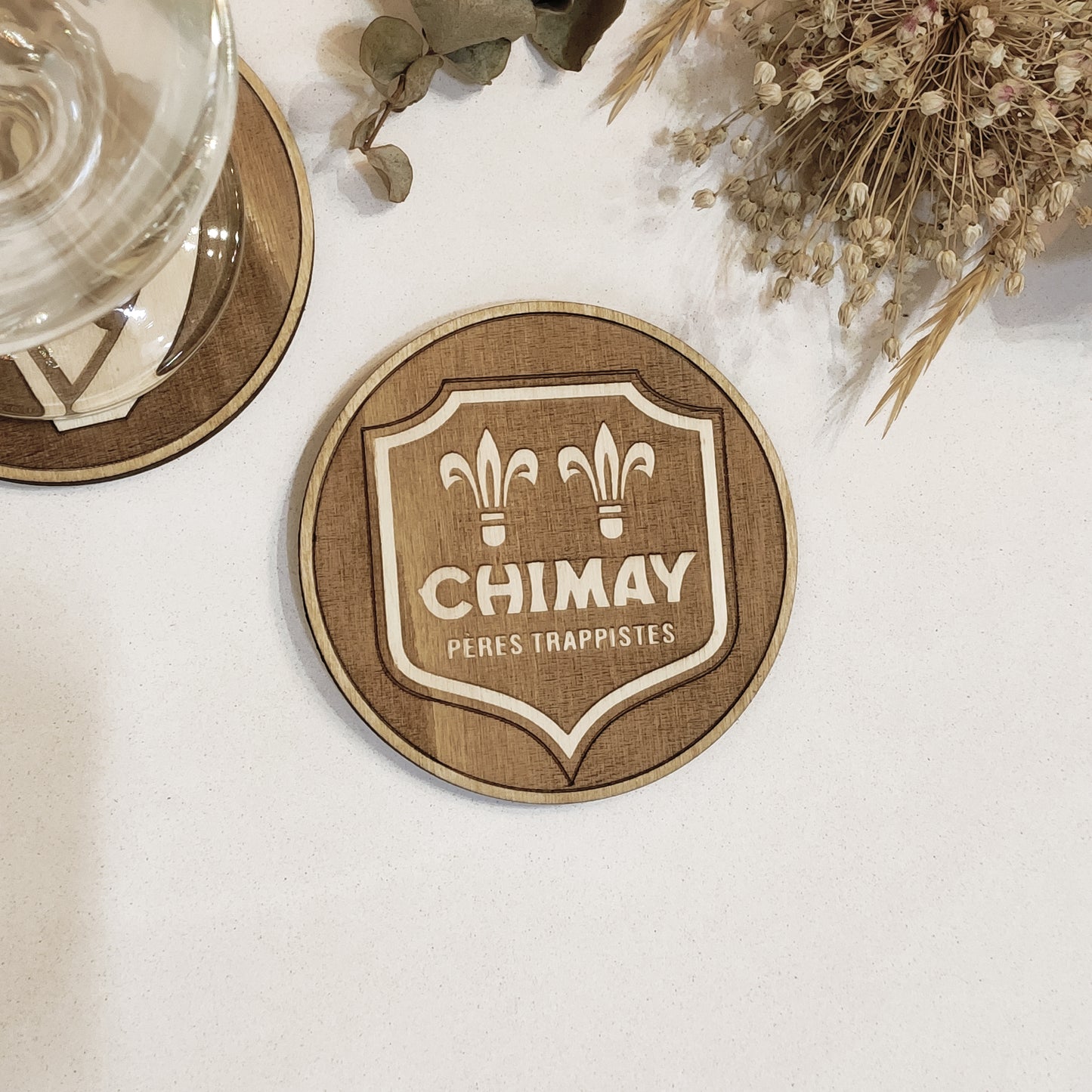 Set of 6 Beers Wooden Coasters - Handmade Gift - Housewarming - Wood Kitchenware