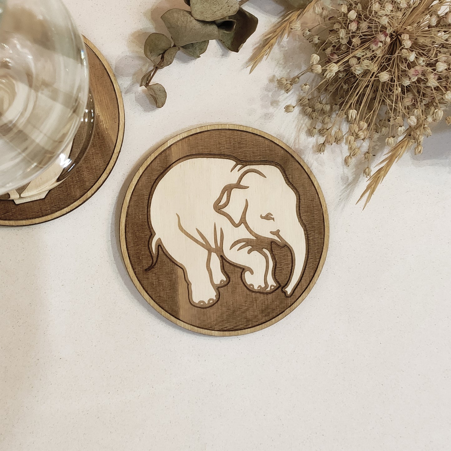 Set of 6 Beers Wooden Coasters - Handmade Gift - Housewarming - Wood Kitchenware