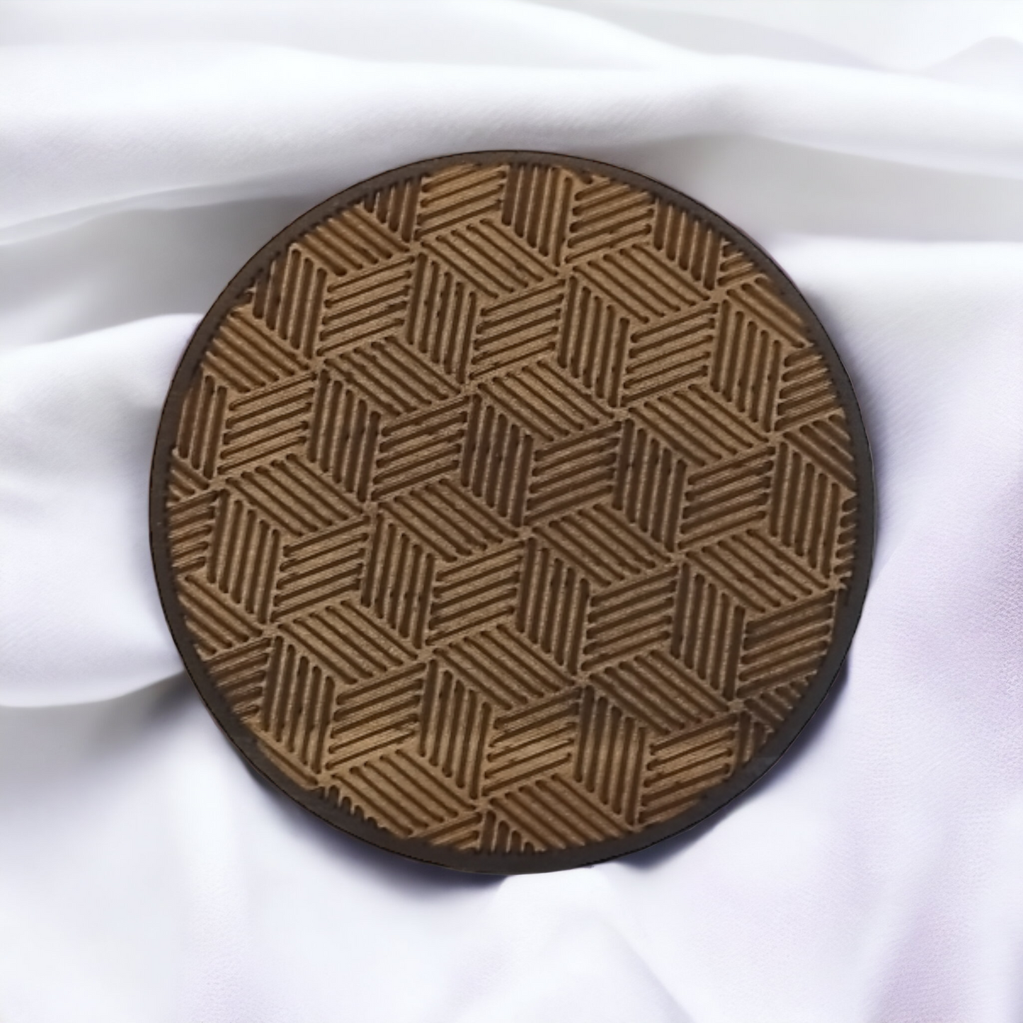 Set of 4 Black Geometric Wooden Coasters - Handmade Gift - Housewarming - Wood Kitchenware
