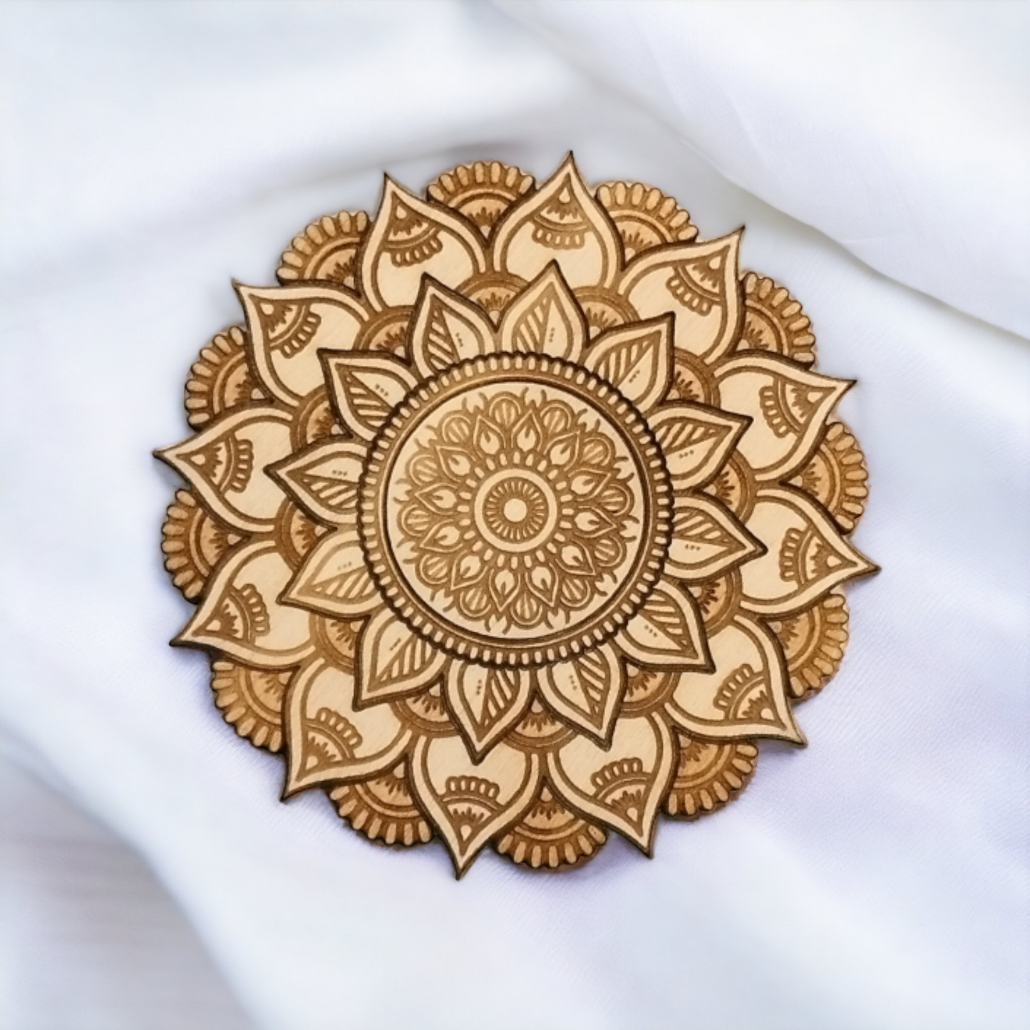 Set of 4 Mandala Wooden Coasters - Handmade Gift - Housewarming - Wood Kitchenware