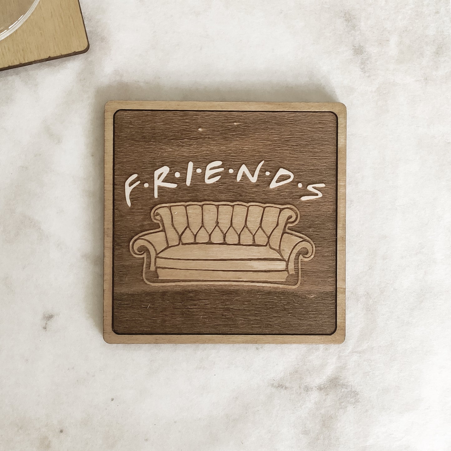 Set of 6 Friends Wooden Coasters - Handmade Gift - Housewarming - Wood Kitchenware