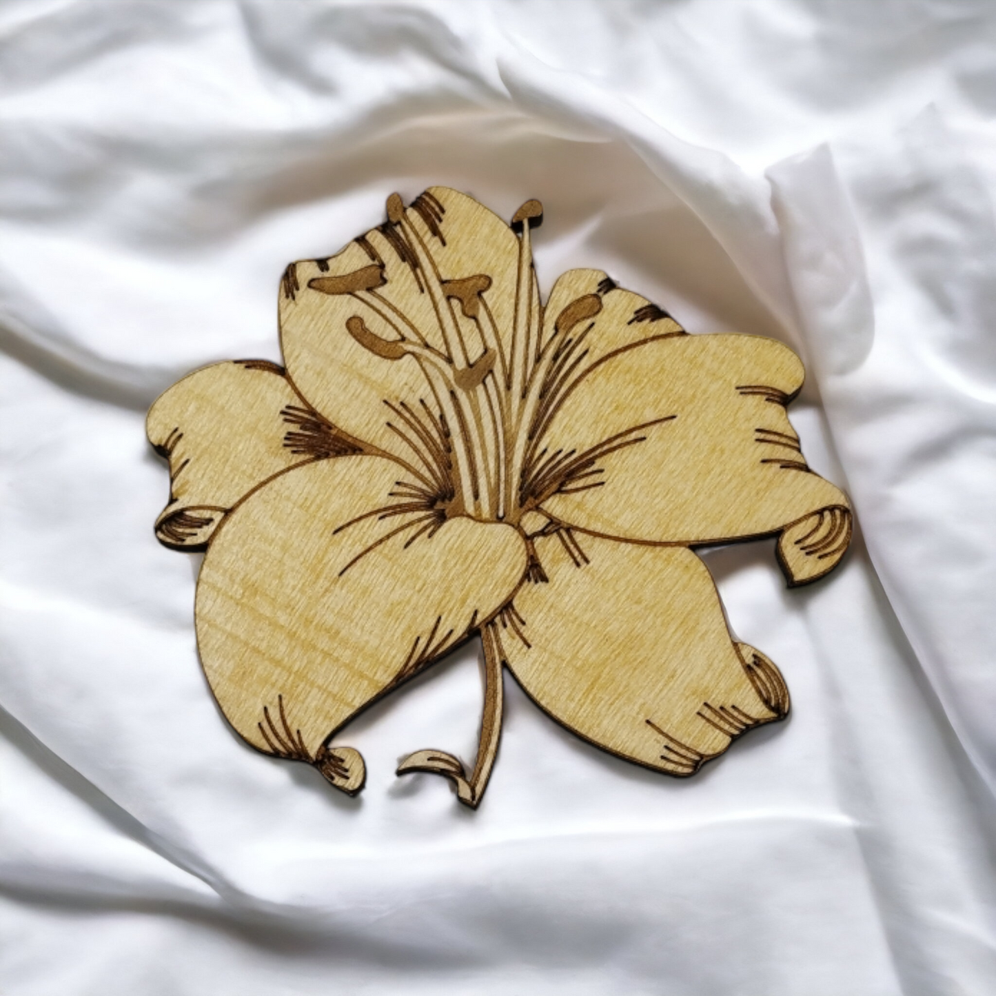 Set of 6 Flowers Wooden Coasters - Handmade Gift - Housewarming - Wood Kitchenware - Nature