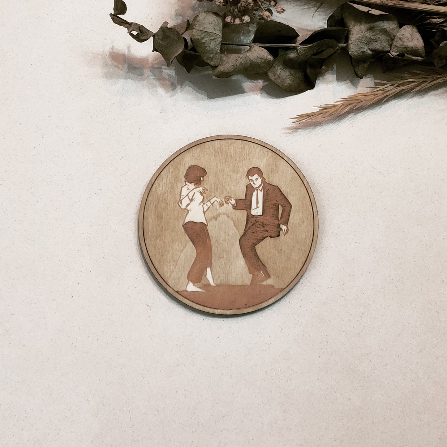 Set of 6 Pulp Fiction Wooden Coasters - Handmade Gift - Housewarming - Wood Kitchenware
