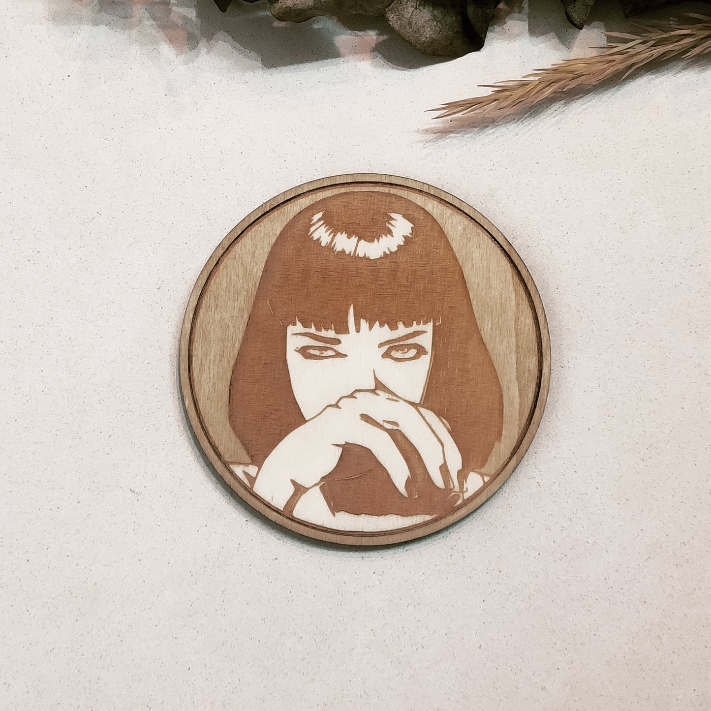 Set of 6 Pulp Fiction Wooden Coasters - Handmade Gift - Housewarming - Wood Kitchenware