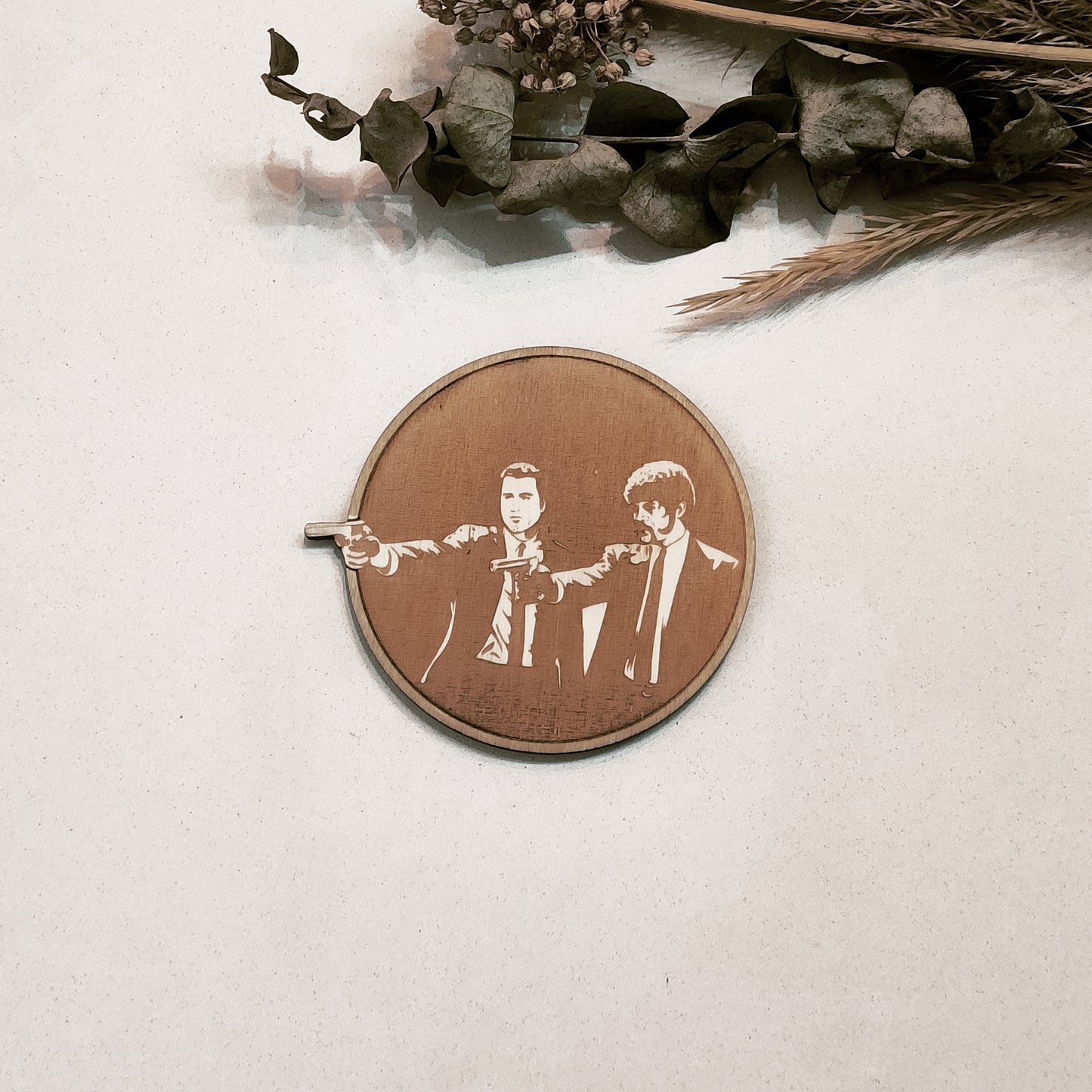 Set of 6 Pulp Fiction Wooden Coasters - Handmade Gift - Housewarming - Wood Kitchenware