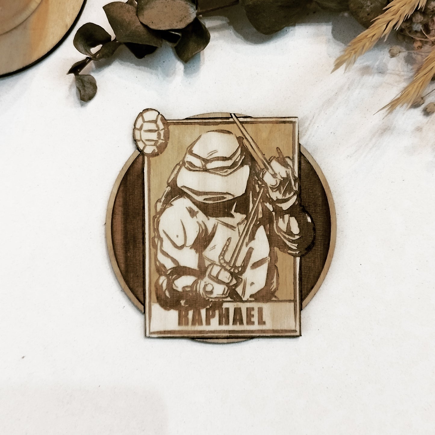 Set of 6 Teenage Mutant Ninja Turtles Wooden Coasters - Handmade Gift - Housewarming - Wood Kitchenware