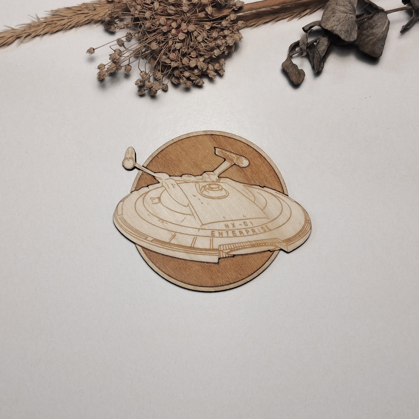 Set of 6 Star Trek Wooden Coasters - Handmade Gift - Housewarming - Wood Kitchenware