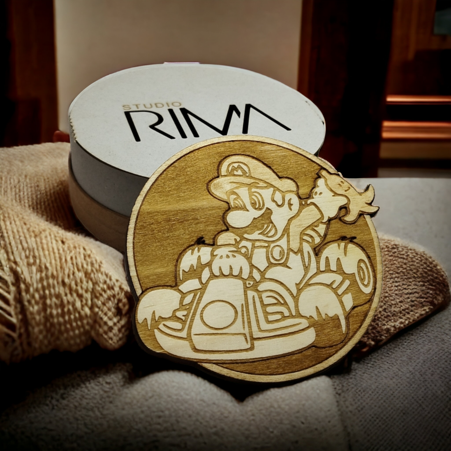 Set of 6 Mario Kart Wooden Coasters - Handmade Gift - Housewarming - Wood Kitchenware - Guardians of The Galaxy