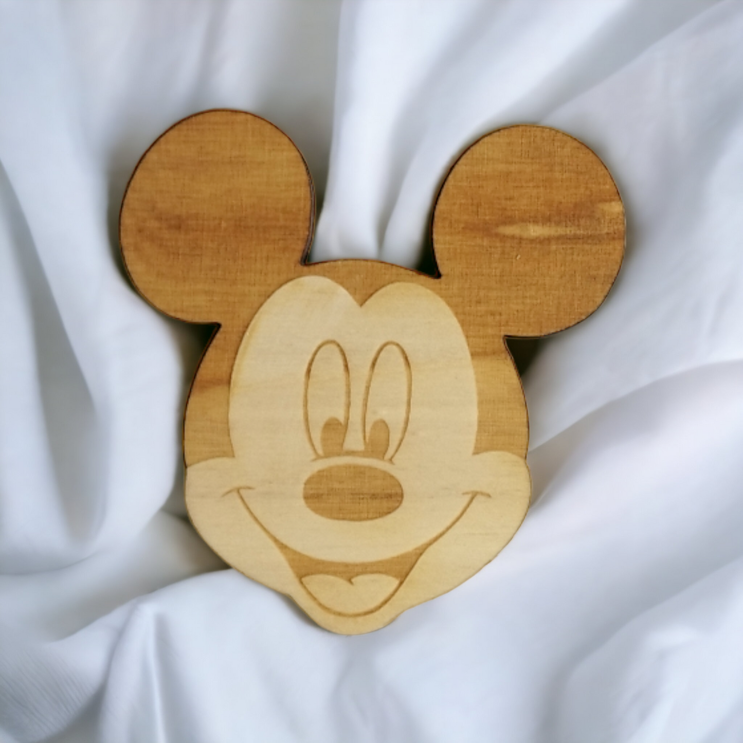 Set of 6 Disney Wooden Coasters - Handmade Gift - Housewarming - Wood Kitchenware - Mickey - Minnie
