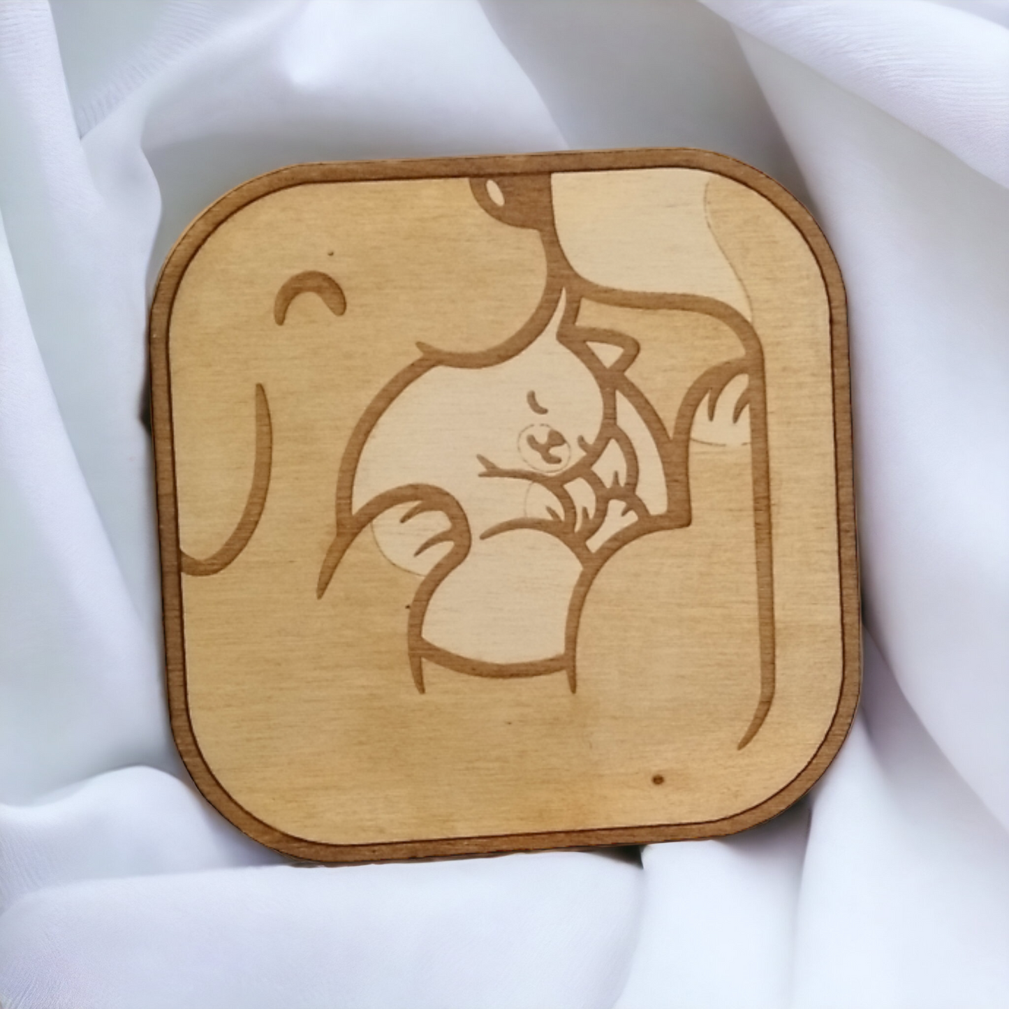 Set of 4 Dog and Cat Wooden Coasters - Handmade Gift - Housewarming - Wood Kitchenware