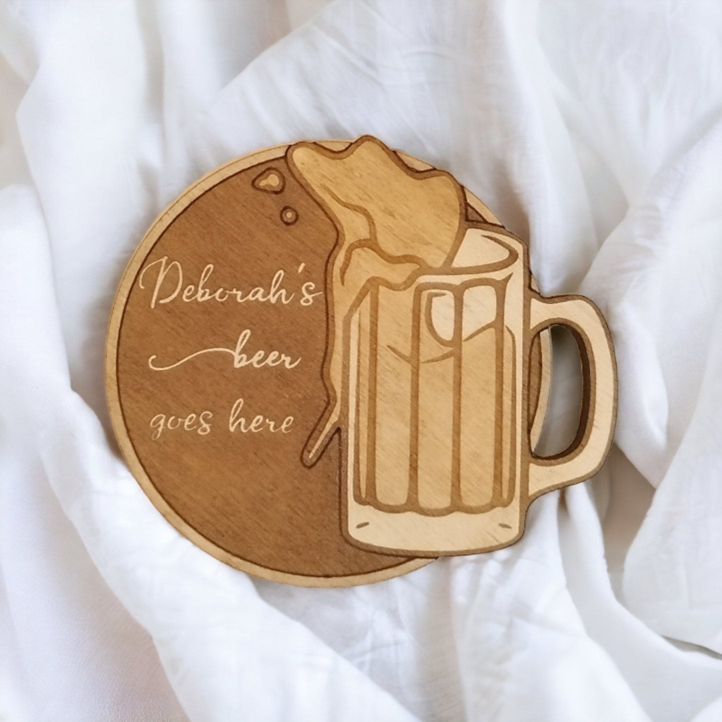 Set of 6 Drinks Wooden Coasters - Handmade Gift - Housewarming - Wood Kitchenware