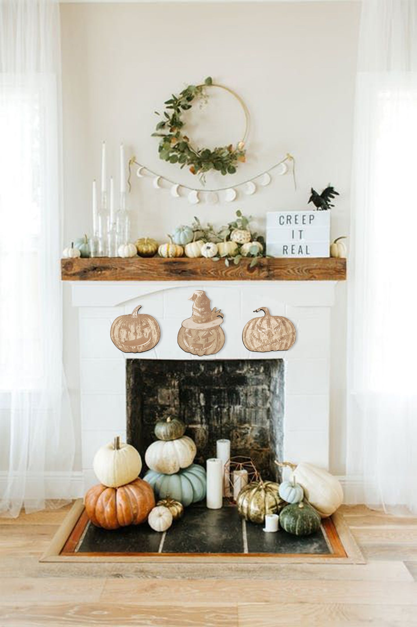 Pumpkins Halloween Party Supply - Wooden Ornament - Home Decor