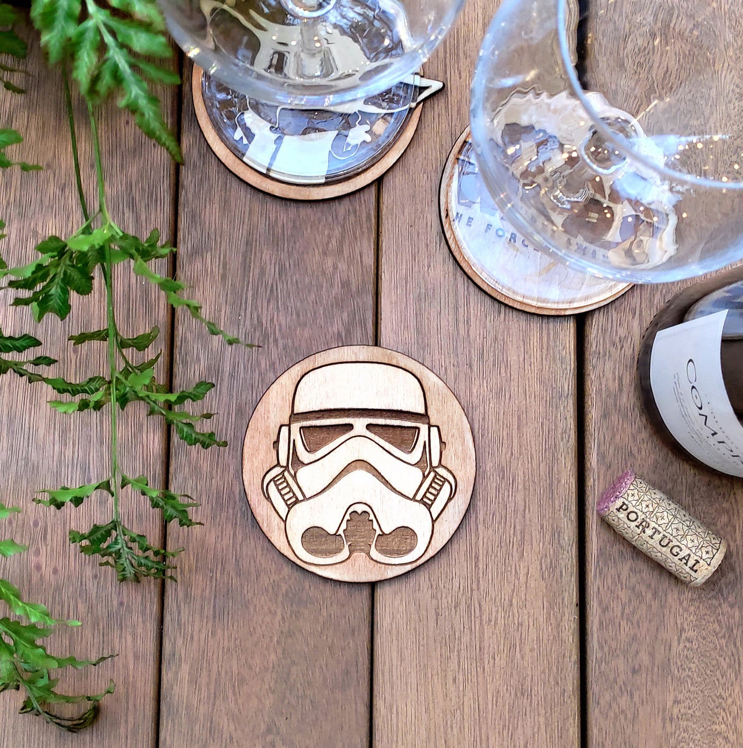 Set of 6 Star Wars Wooden Coasters - Handmade Gift - Housewarming - Wood Kitchenware - Baby Yoda