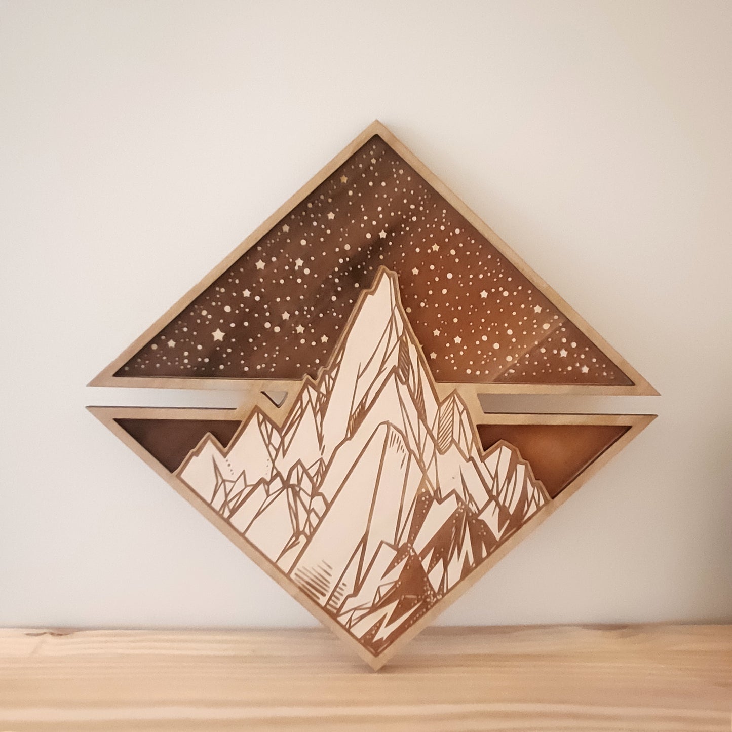 Mountains Wall Art Decor - Wood - Modern Art - Layered Art