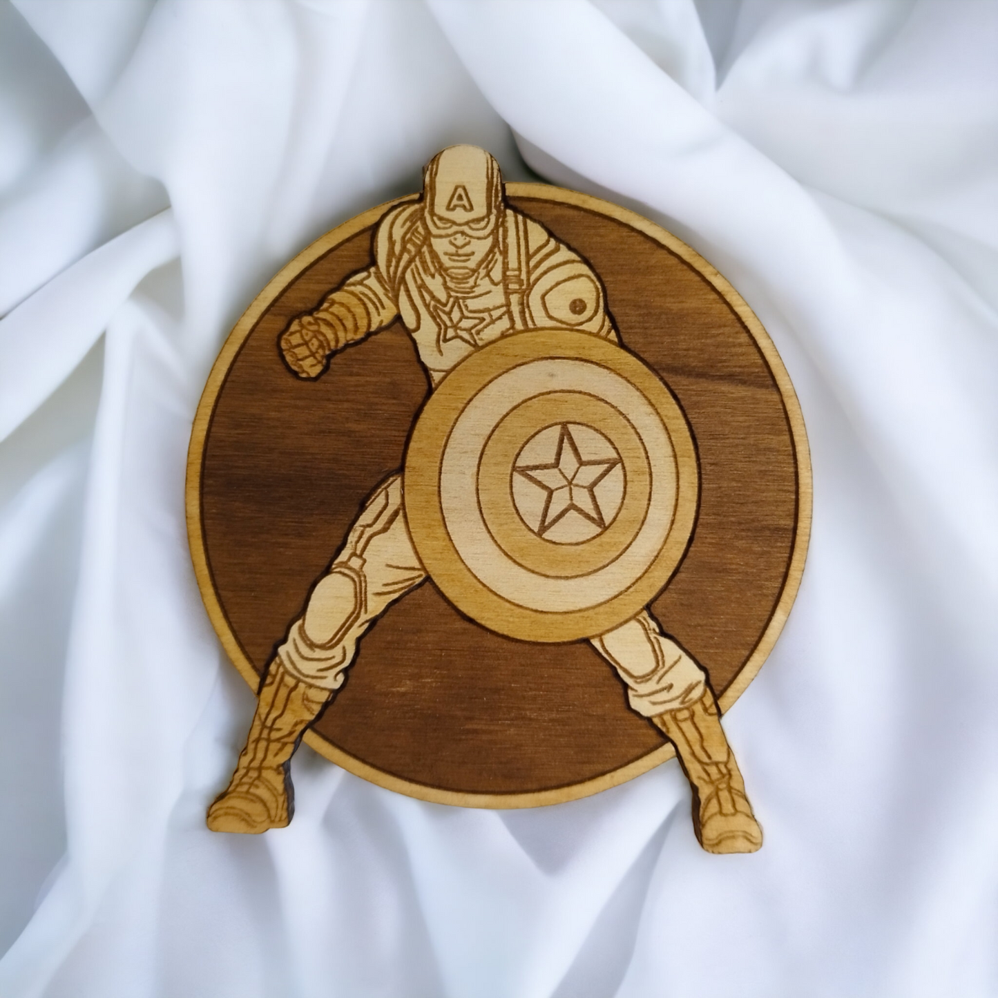 Set of 6 Superheroes Wooden Coasters - Handmade Gift - Housewarming - Wood Kitchenware