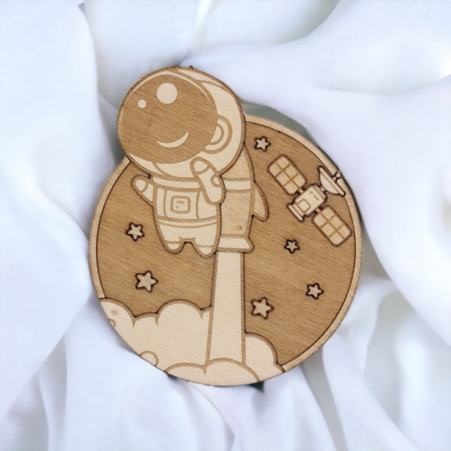 Set of 6 Astronauts Wooden Coasters - Handmade Gift - Housewarming - Wood Kitchenware