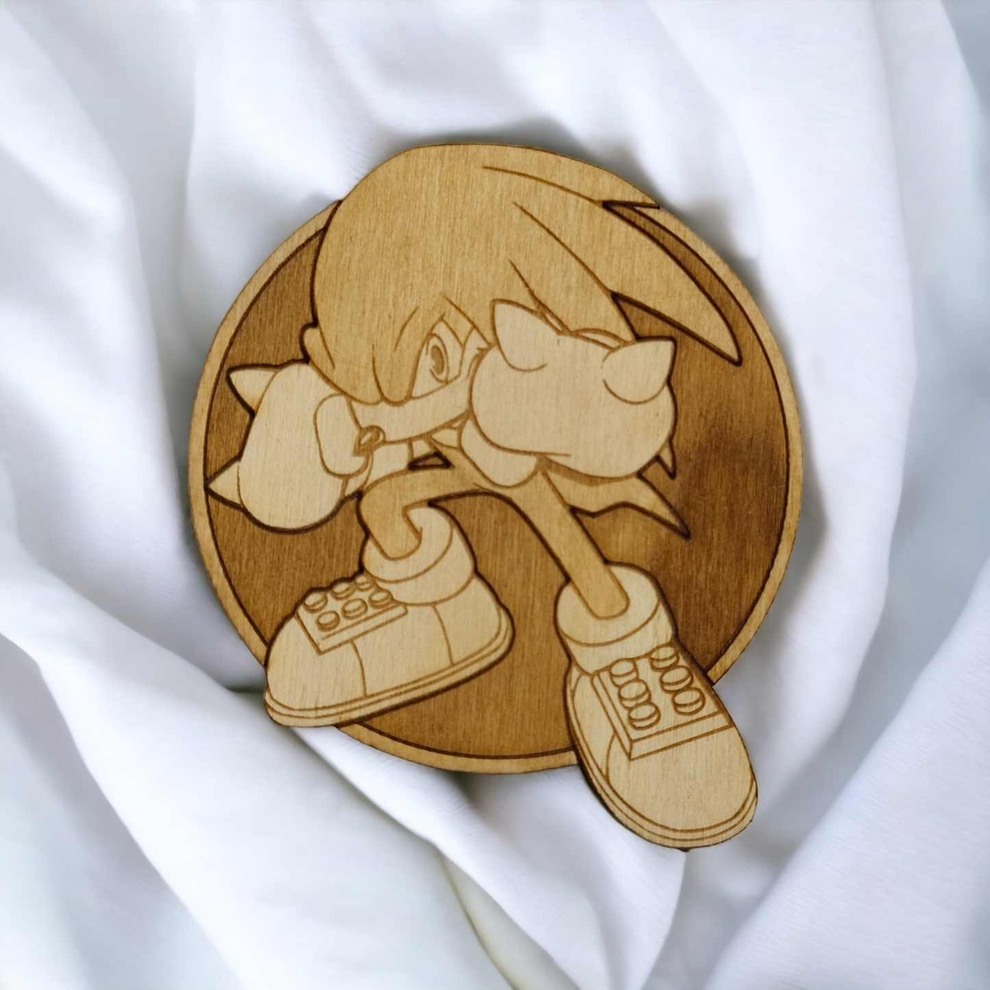 Set of 4 Sonic Wooden Coasters - Handmade Gift - Housewarming - Wood Kitchenware