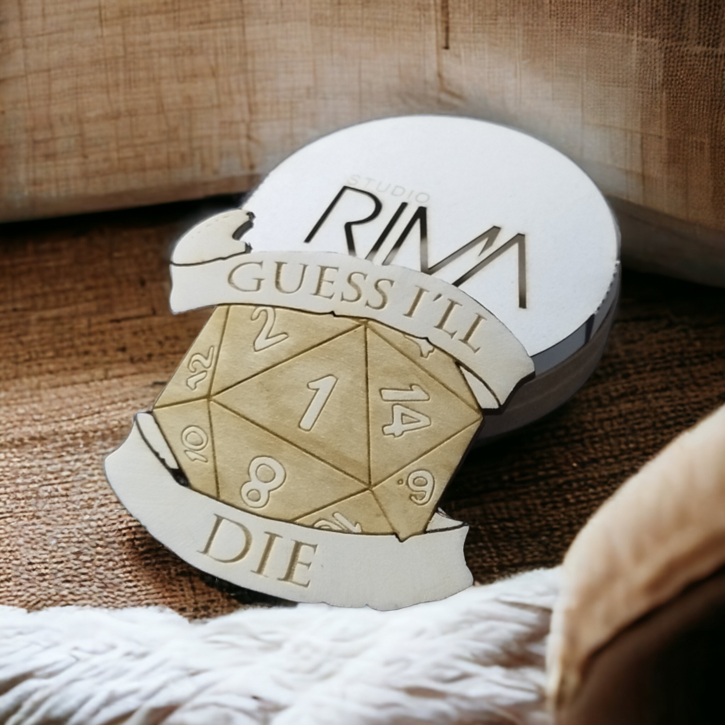 Set of 6 Dungeons & Dragons Wooden Coasters - Handmade Gift - Housewarming - Wood Kitchenware - RPG
