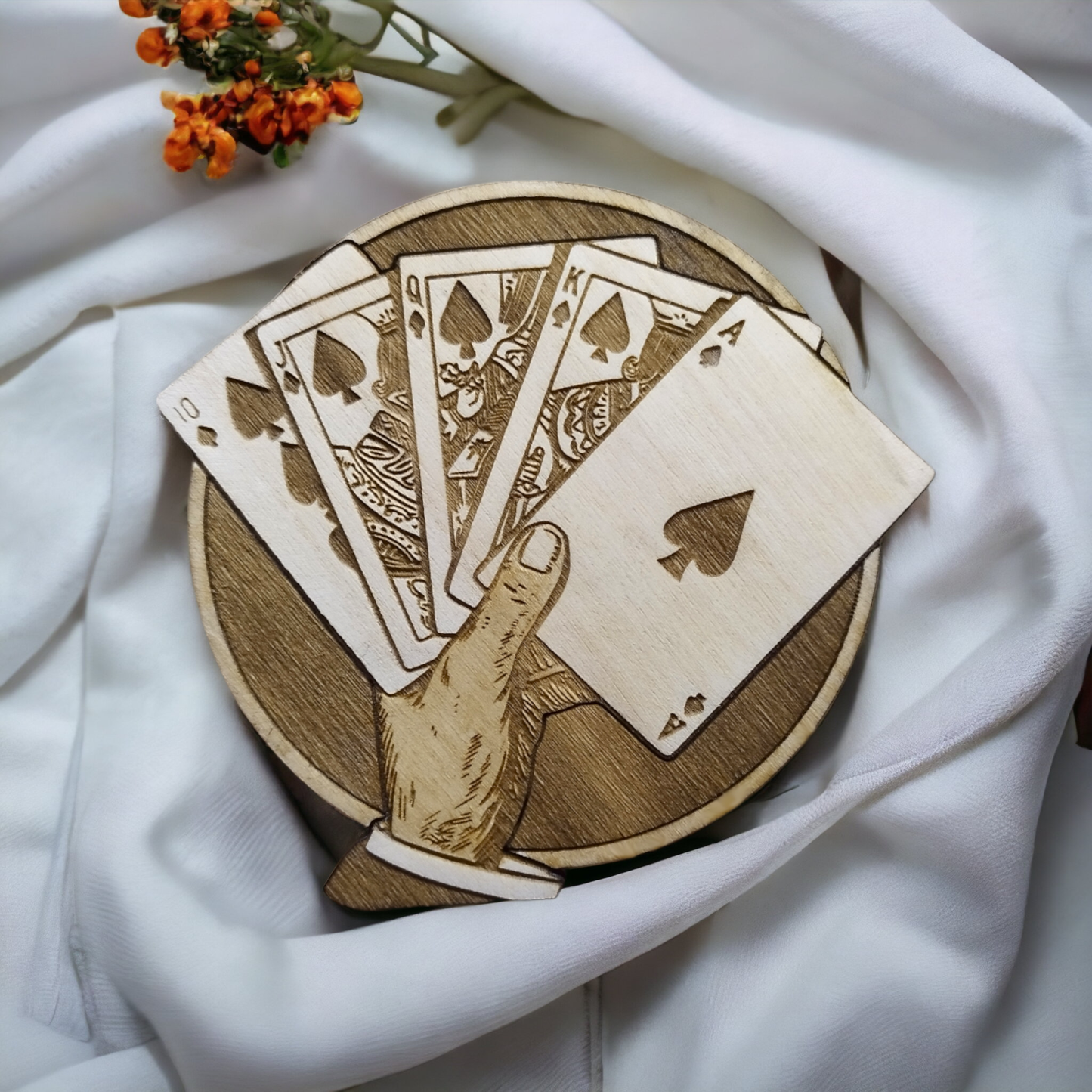 Set of 6  Game Cards Wooden Coasters - Handmade Gift - Wood Kitchenware
